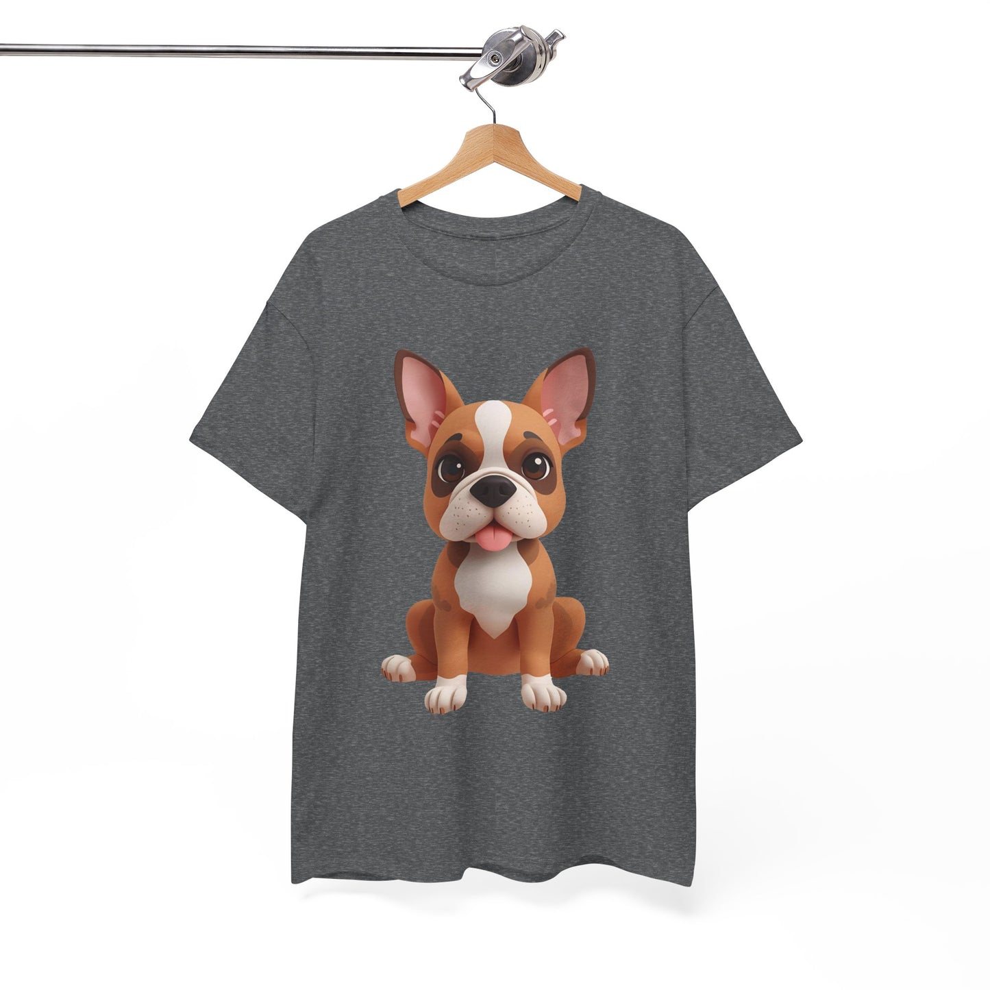 Cute 3D French Bulldog T-Shirt Unisex Heavy Cotton Tee, Dog Lover Gift