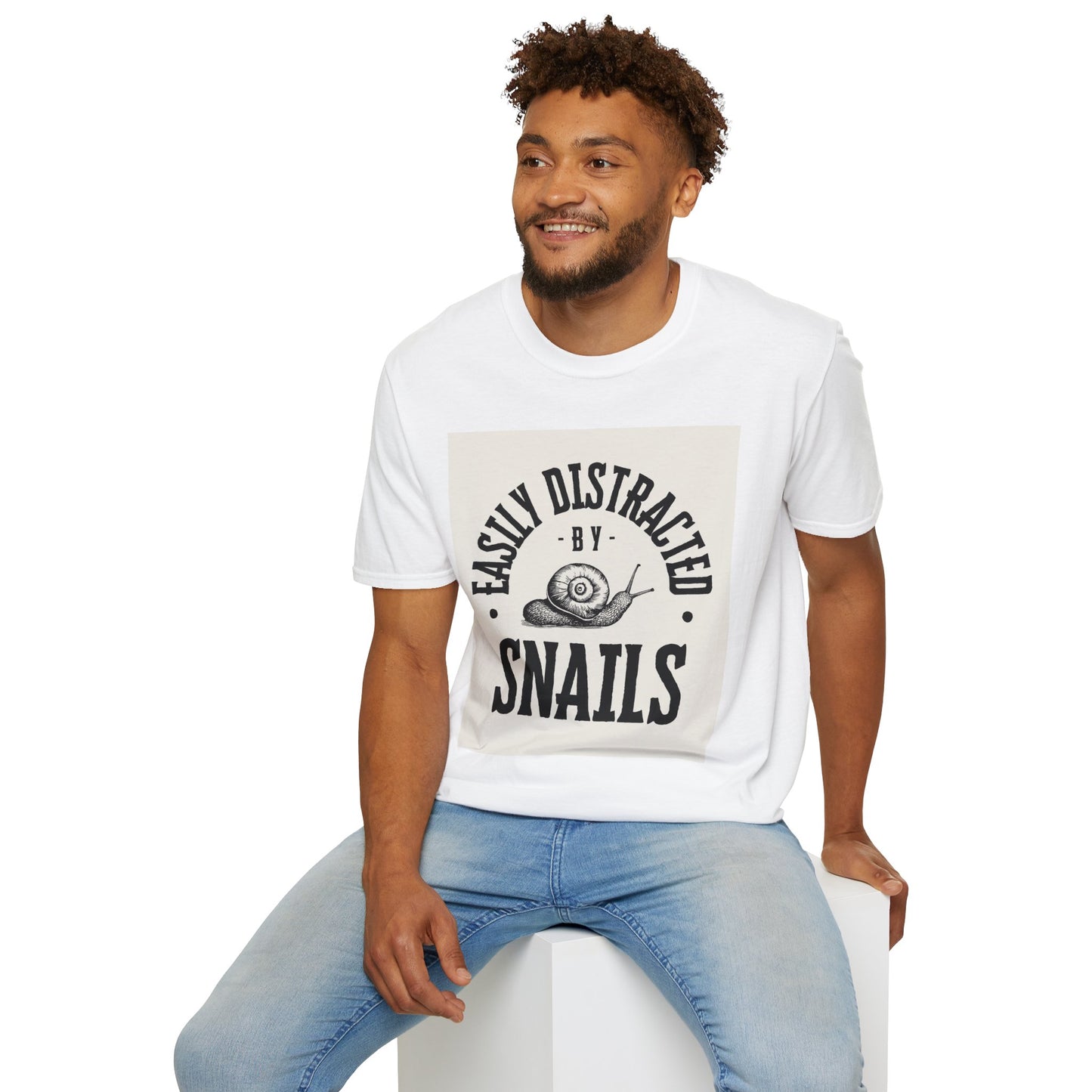 Easily Distracted by Snails Vintage T-Shirt, Funny Snail Tee, Gift for Nature Lovers, Humorous Graphic Shirt, Cute Casual Wear