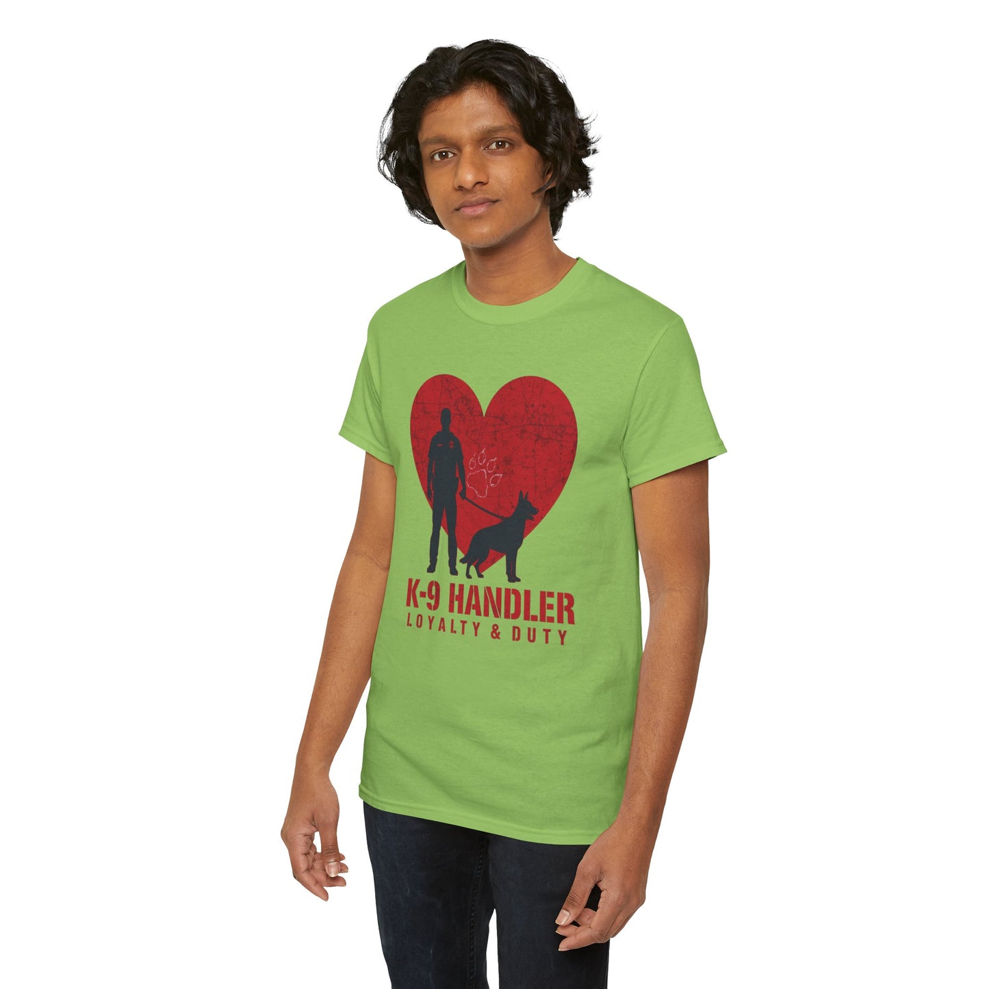 K-9 Handler Heavy Cotton Tee - Loyalty & Duty Shirt, Dog Lover Gift