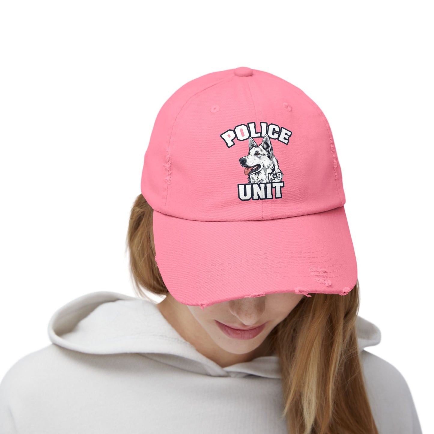 German Shepherd K-9 Police Unit Distressed Cap | Unisex Vintage Hat for Dog Lovers & Police Supporters