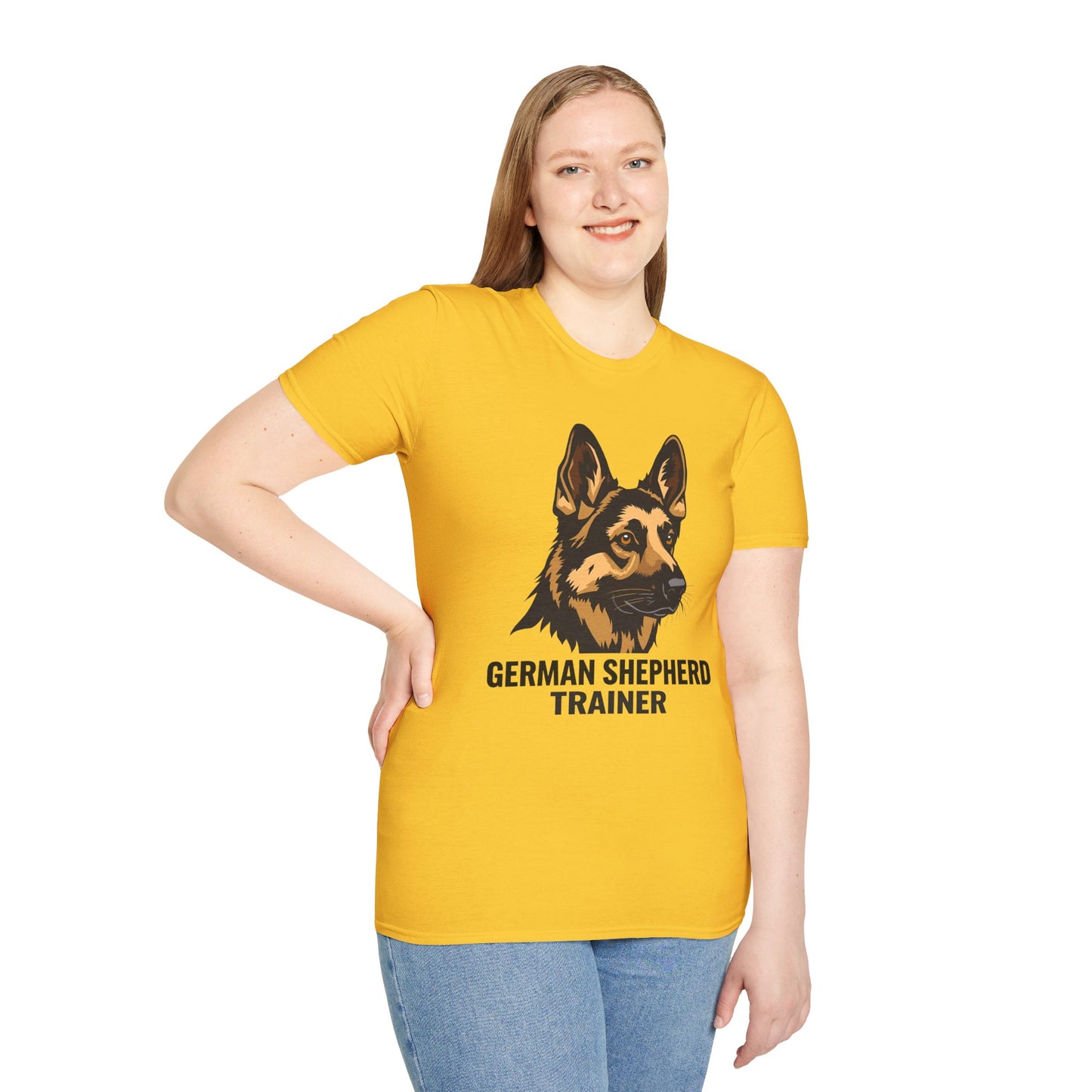 German Shepherd Trainer Unisex Softstyle T-Shirt, Dog Lover Gift, Pet Trainer Apparel
