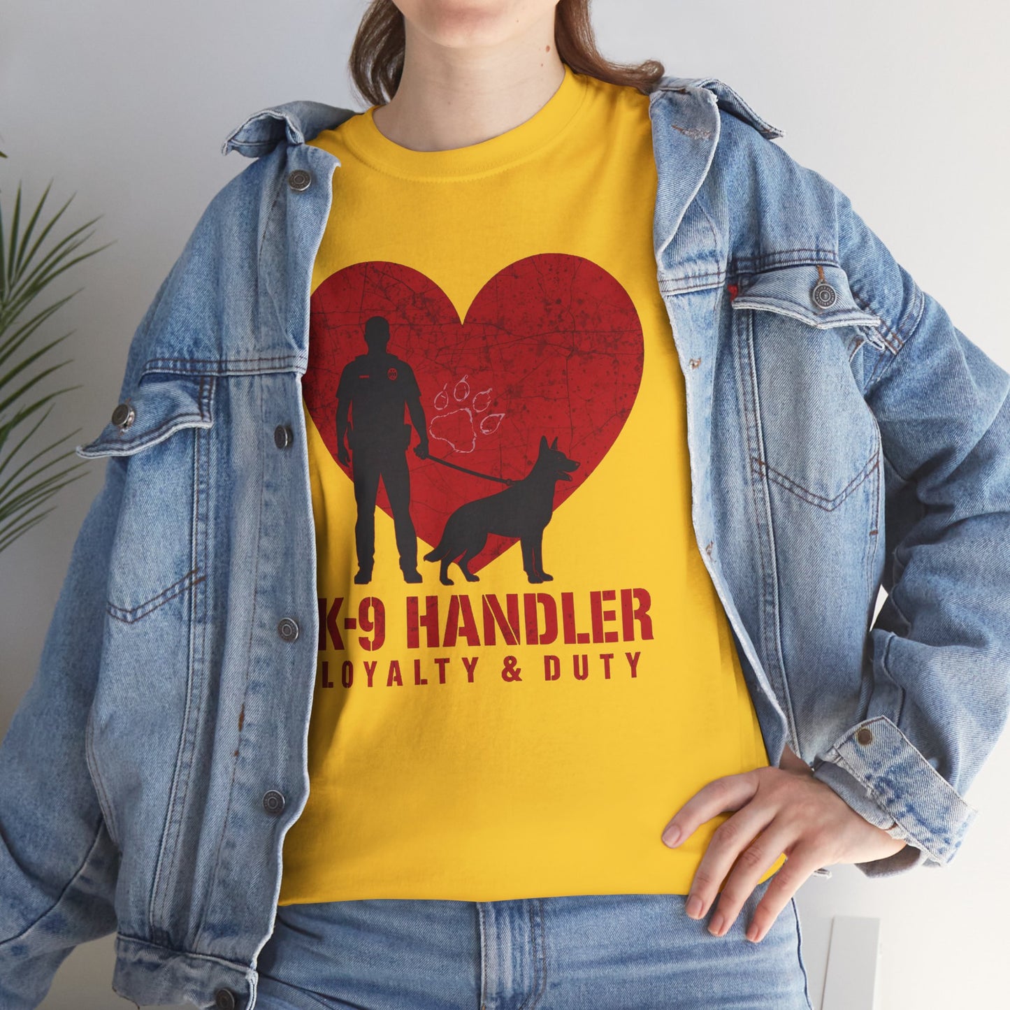 K-9 Handler Heavy Cotton Tee - Loyalty & Duty Shirt, Dog Lover Gift