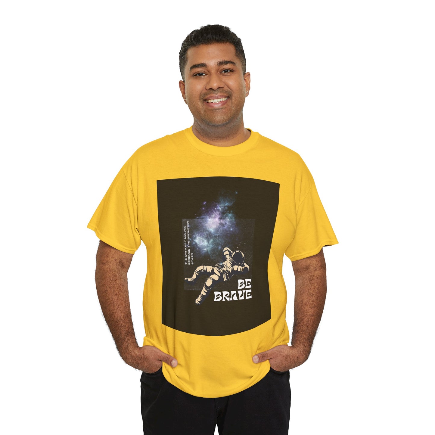 Be Brave Tee, Inspirational T-Shirt, Unisex Cotton Top, Space Graphic Shirt, Motivational Gift, Everyday Wear