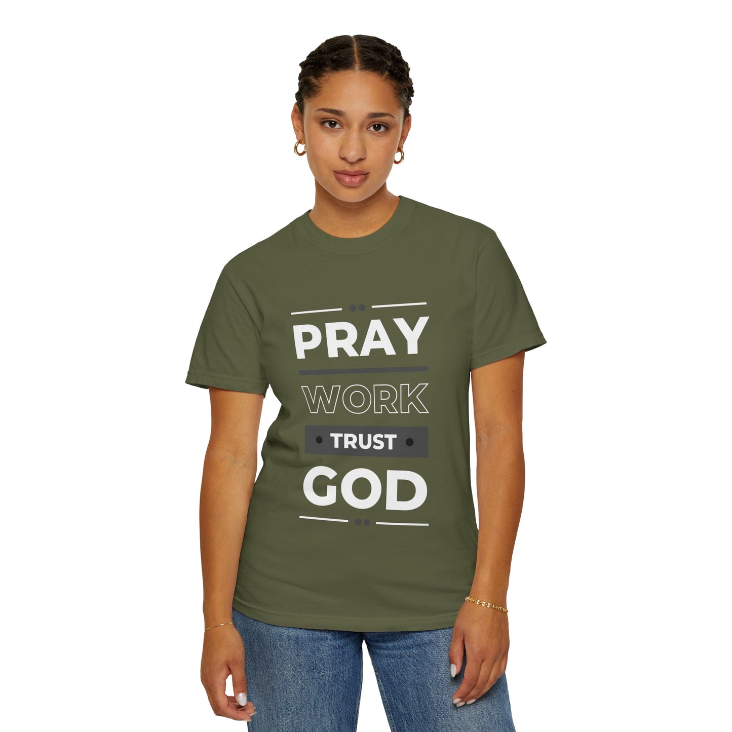 Faith-Inspired Garment-Dyed T-shirt, Inspirational Tee, God Trust Shirt, Religious Apparel, Motivational Gift, Unisex Fashion