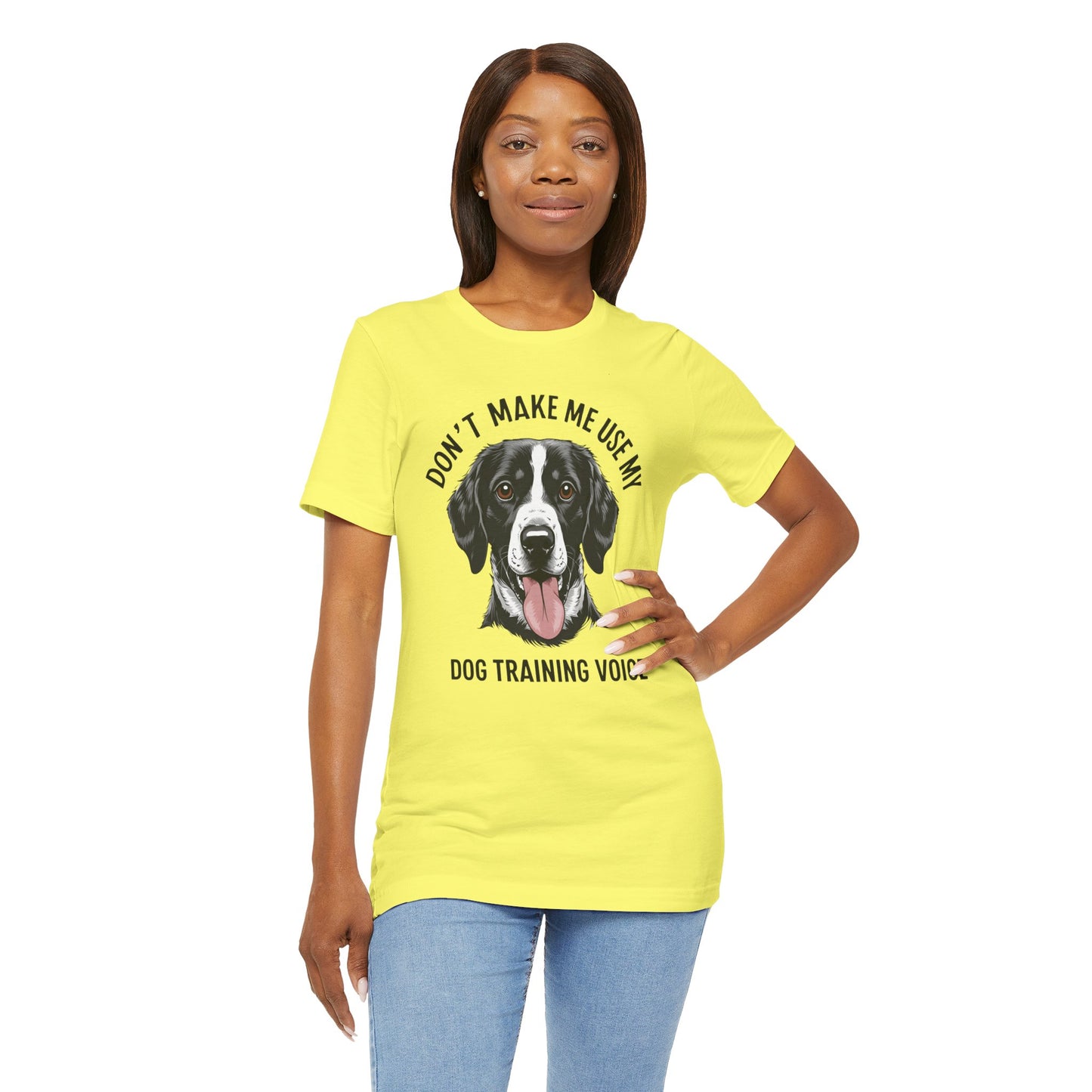 Dog Training T-Shirt - Don't Make Me Use My Dog Training Voice, Funny Pet Owner Gift, Canine Training Apparel