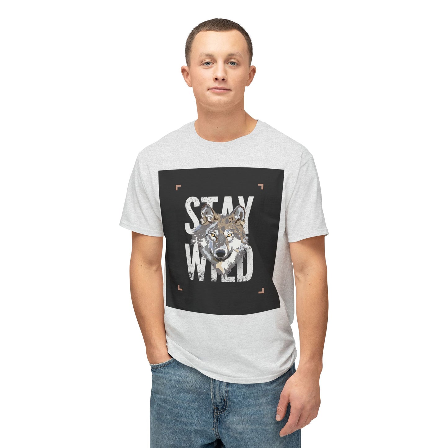 Wild Spirit Cotton T-shirt - Stay Wild Wolf T-Shirt, Nature Lover Gift, Eco-Friendly Fashion, Animal Enthusiast Tee, Adventure Wear