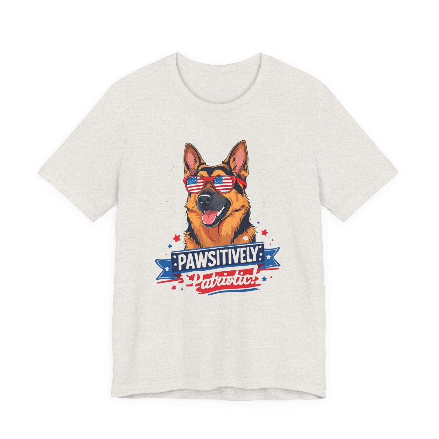 Pawsitively Patriotic German Shepherd Dog Tee, Unisex T-Shirt, Perfect for Summer Celebrations, Pet Lovers Gift, 4th of July Apparel