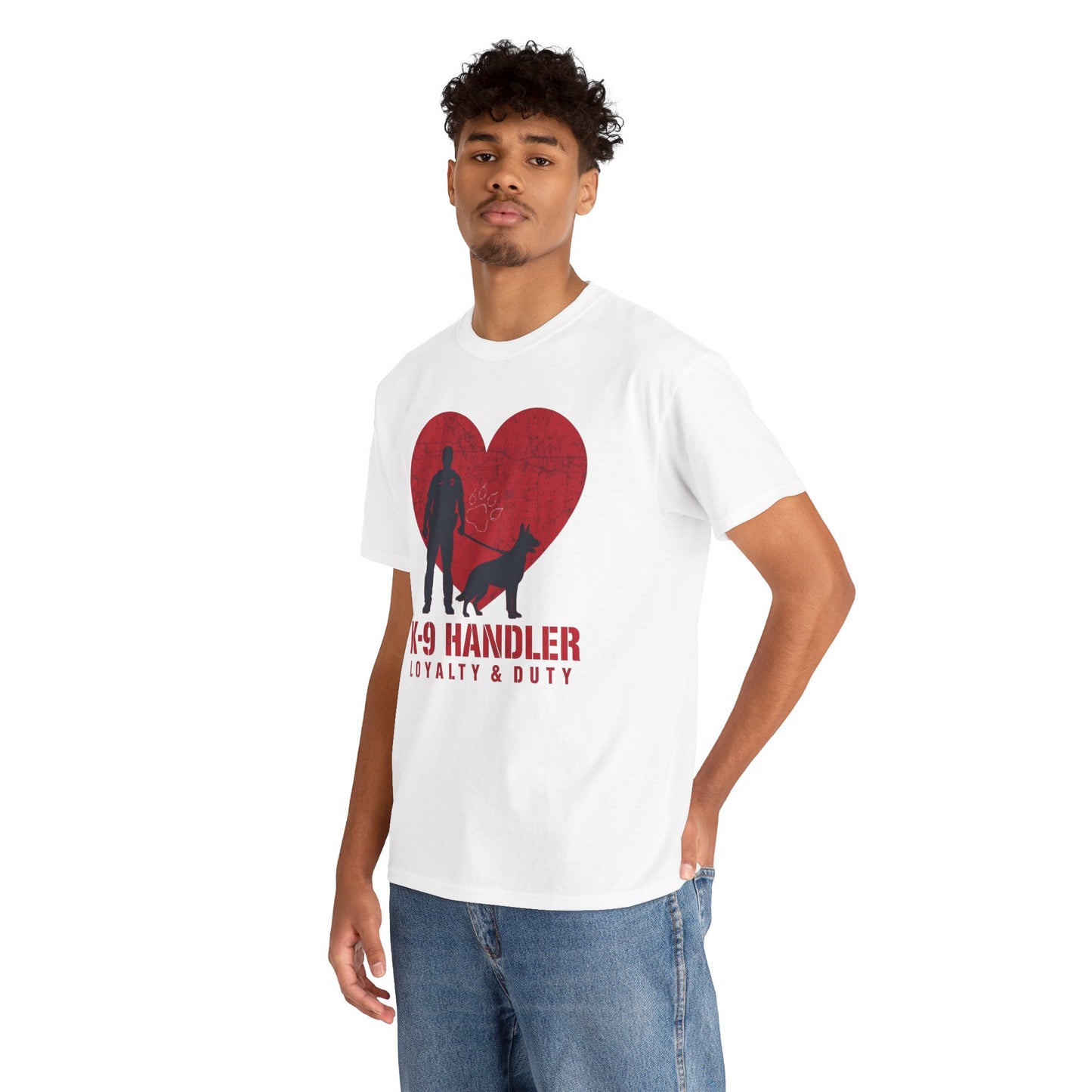 K-9 Handler Heavy Cotton Tee - Loyalty & Duty Shirt, Dog Lover Gift