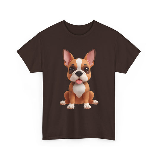 Cute 3D French Bulldog T-Shirt Unisex Heavy Cotton Tee, Dog Lover Gift