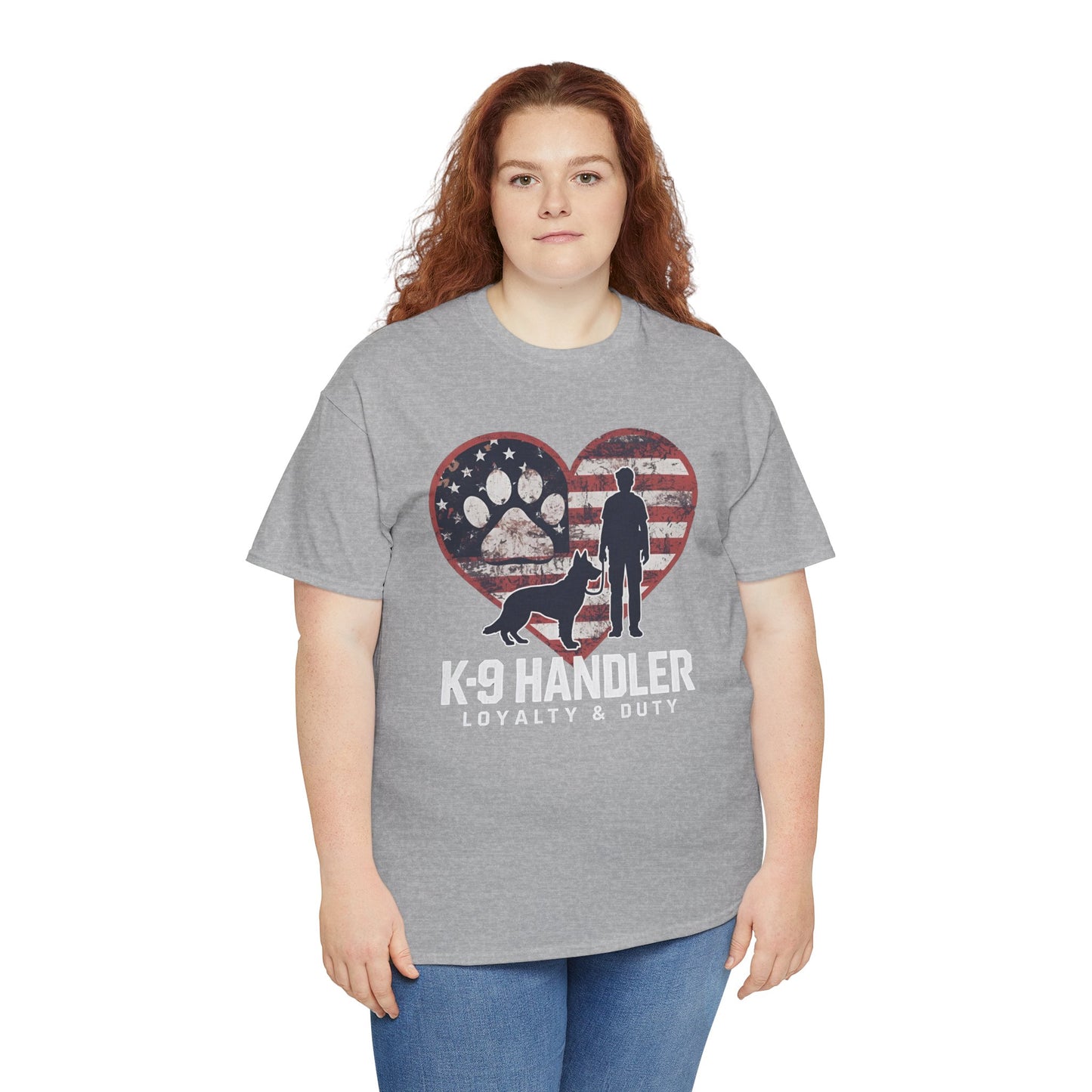 K-9 Handler Heart Tee | Loyalty & Duty T-Shirt | Dog Lover Gift, Police Support Shirt