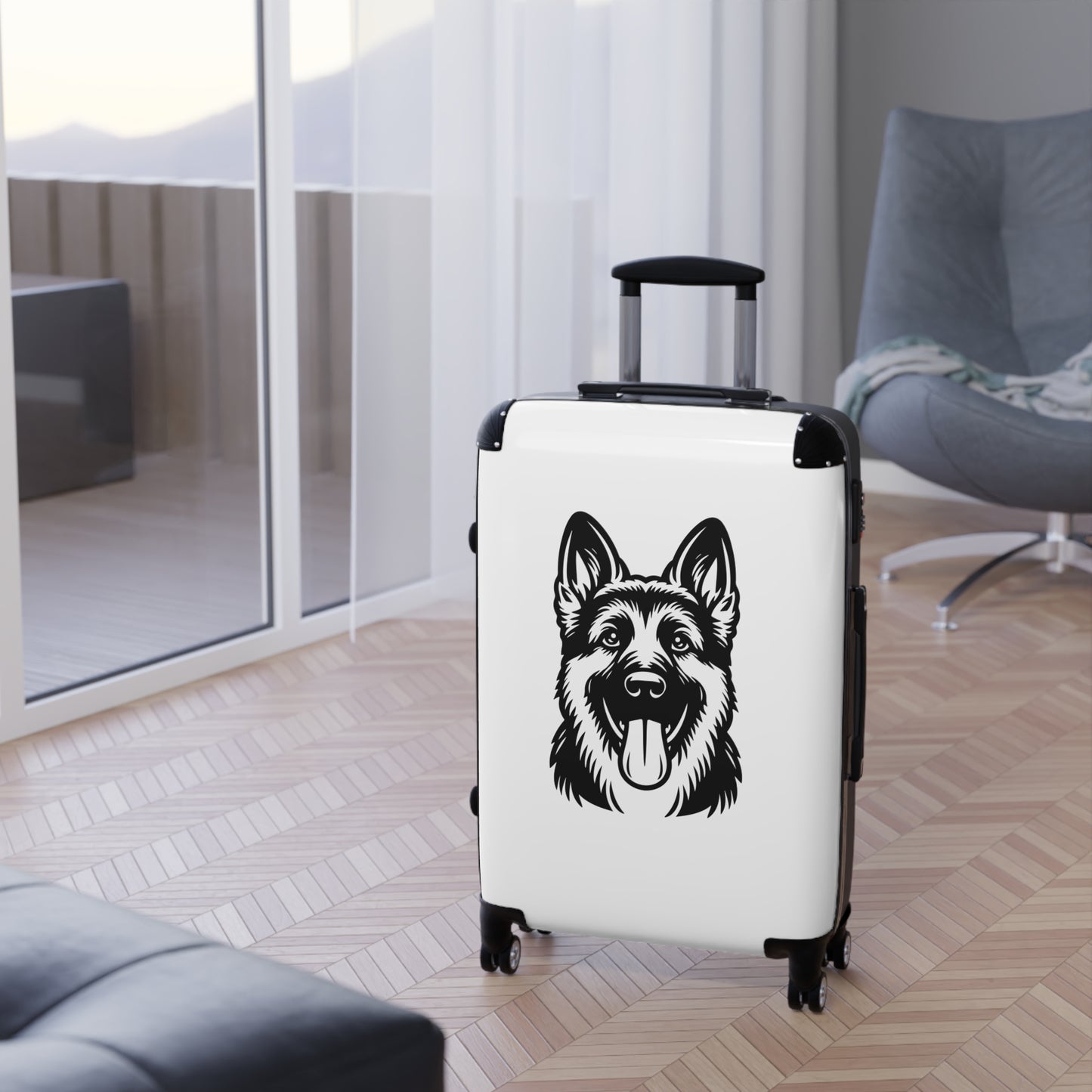 Dog Lover's Rolling Suitcase with German Shepherd Design