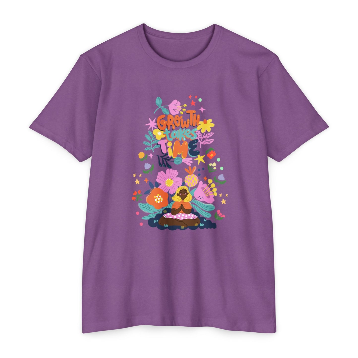Growth Takes Time Floral Unisex T-Shirt, Spring Tee, Inspirational T-Shirt, Casual Wear, Unique Gift Idea