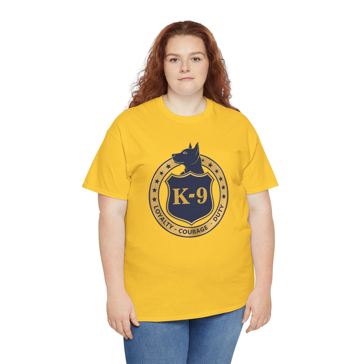 K-9 Police Unisex Heavy Cotton Tee - Loyalty Courage Duty | Dog Lover Gift, Law Enforcement Apparel, Dog Training Shirt