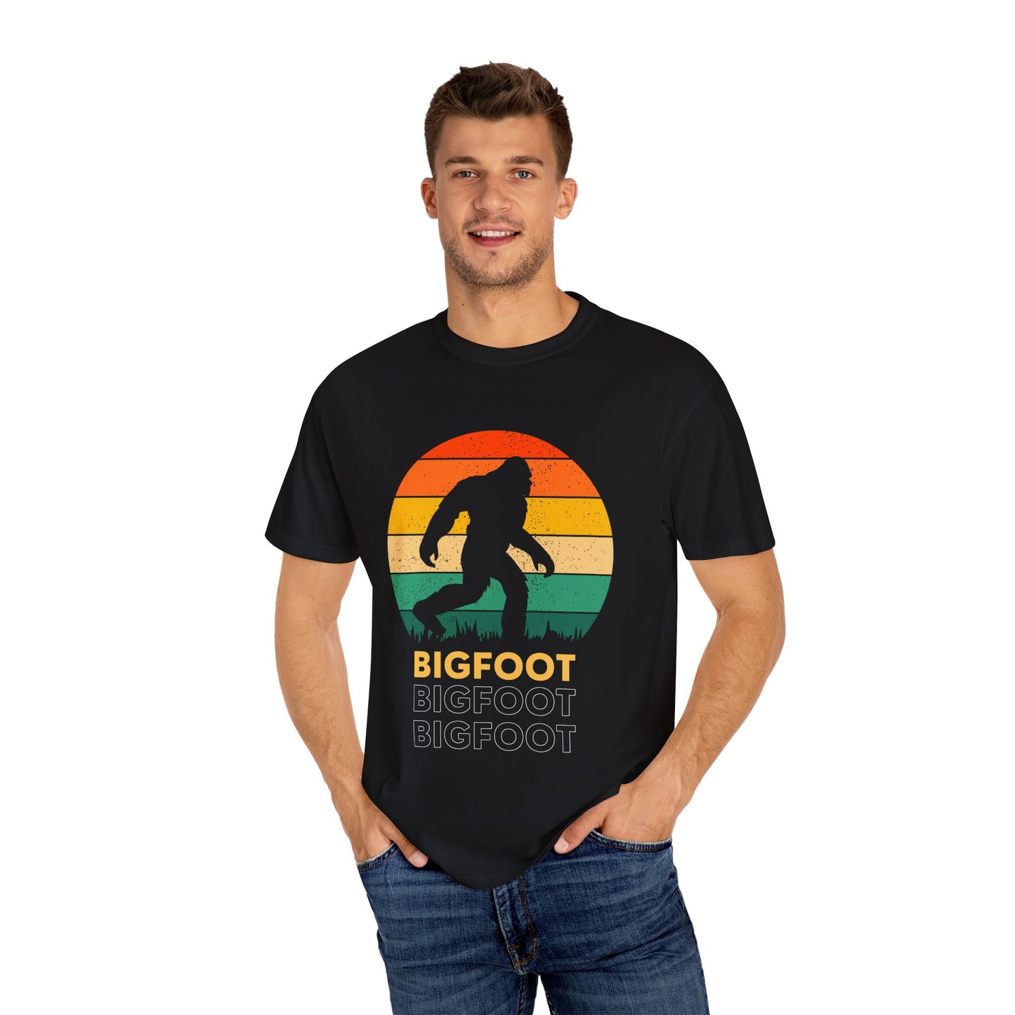 Retro Bigfoot Unisex T-Shirt, Vintage Sasquatch Tee, Nature Lover Gift, Outdoor Adventure Apparel, Cool Summer Shirt