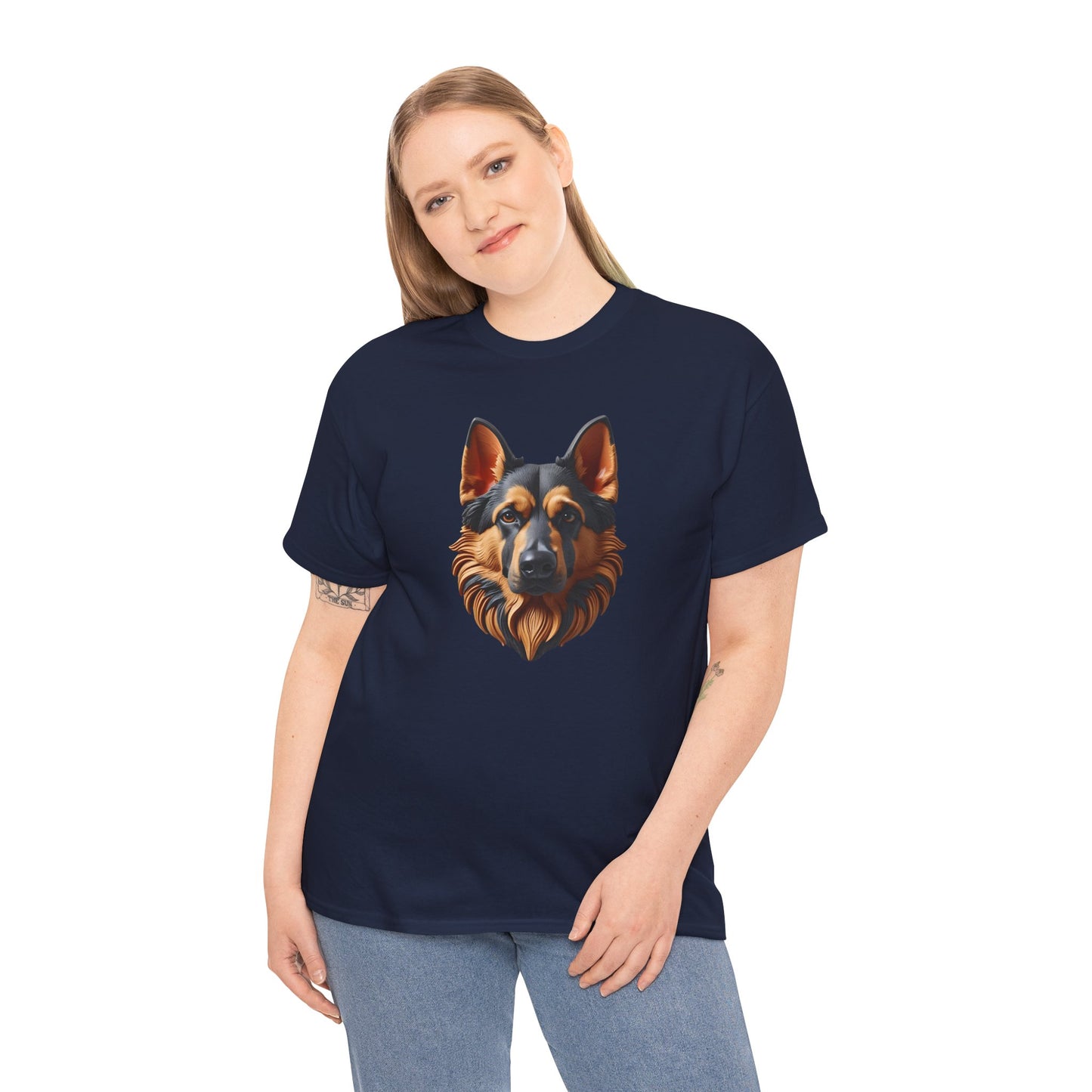 German Shepherd Lover Tee With 3D Design, Unisex Cotton Shirt, Dog T-Shirt, Pet Lovers Gift, Animal Enthusiast Apparel