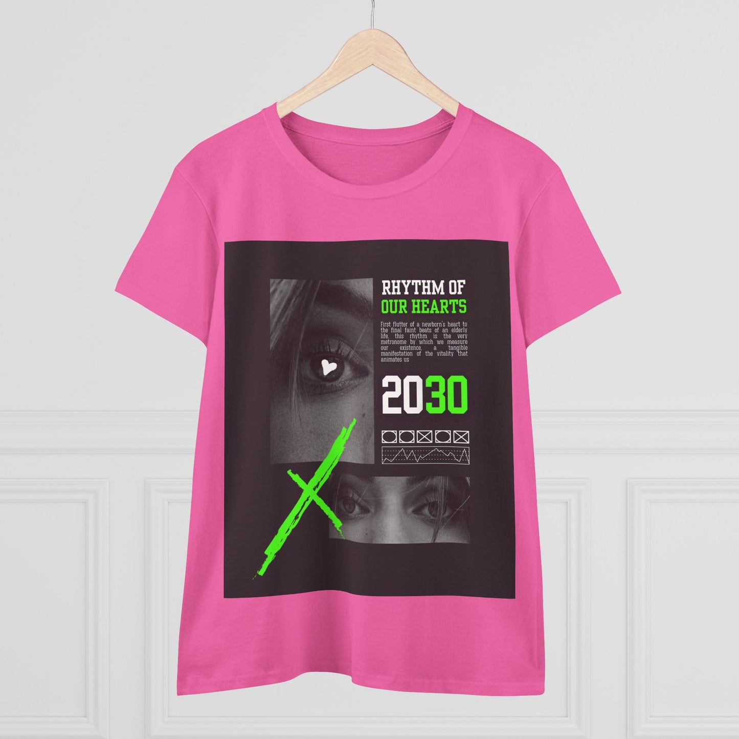Women’s Graphic Tee, Rhythm of Our Hearts Shirt, Casual Wear, Music Lover Shirt, Gift for Her