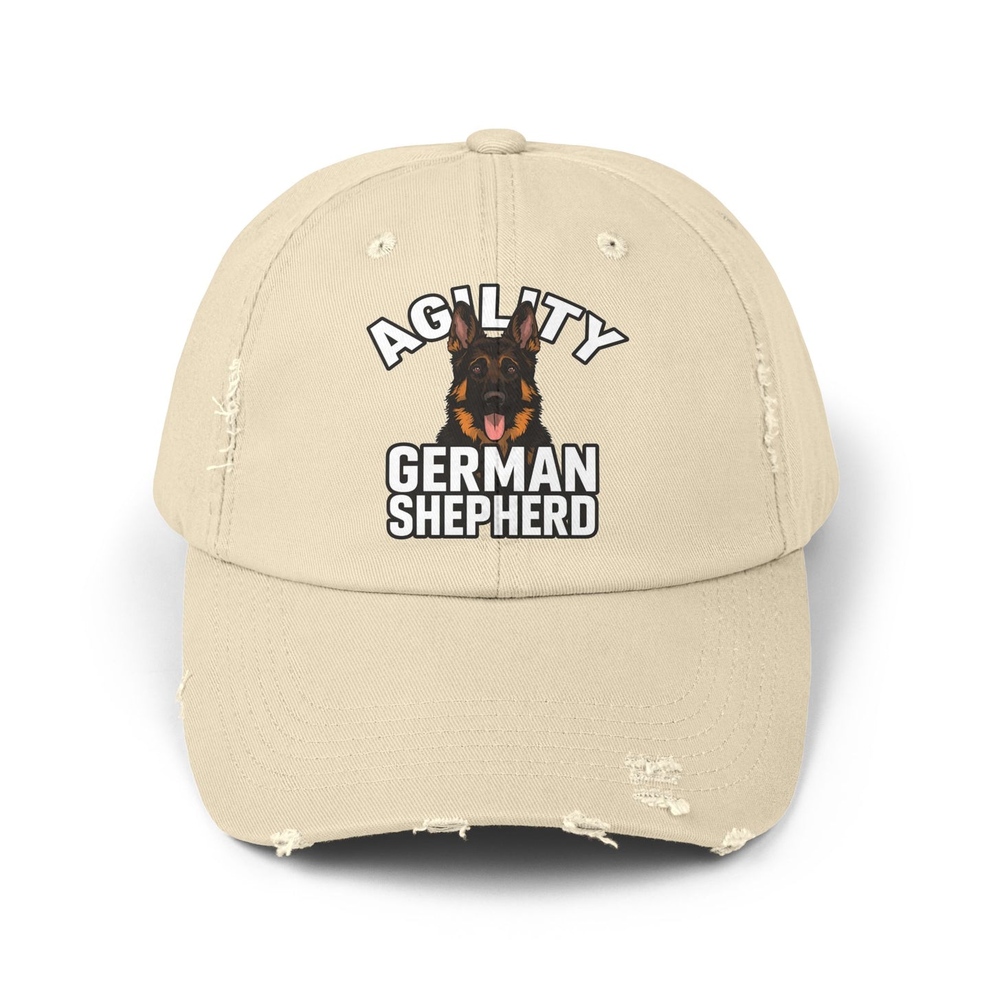 German Shepherd Agility Cap, Distressed Unisex Baseball Hat, Dog Lover Gift, Pet Training Accessory, Outdoor Sports Apparel