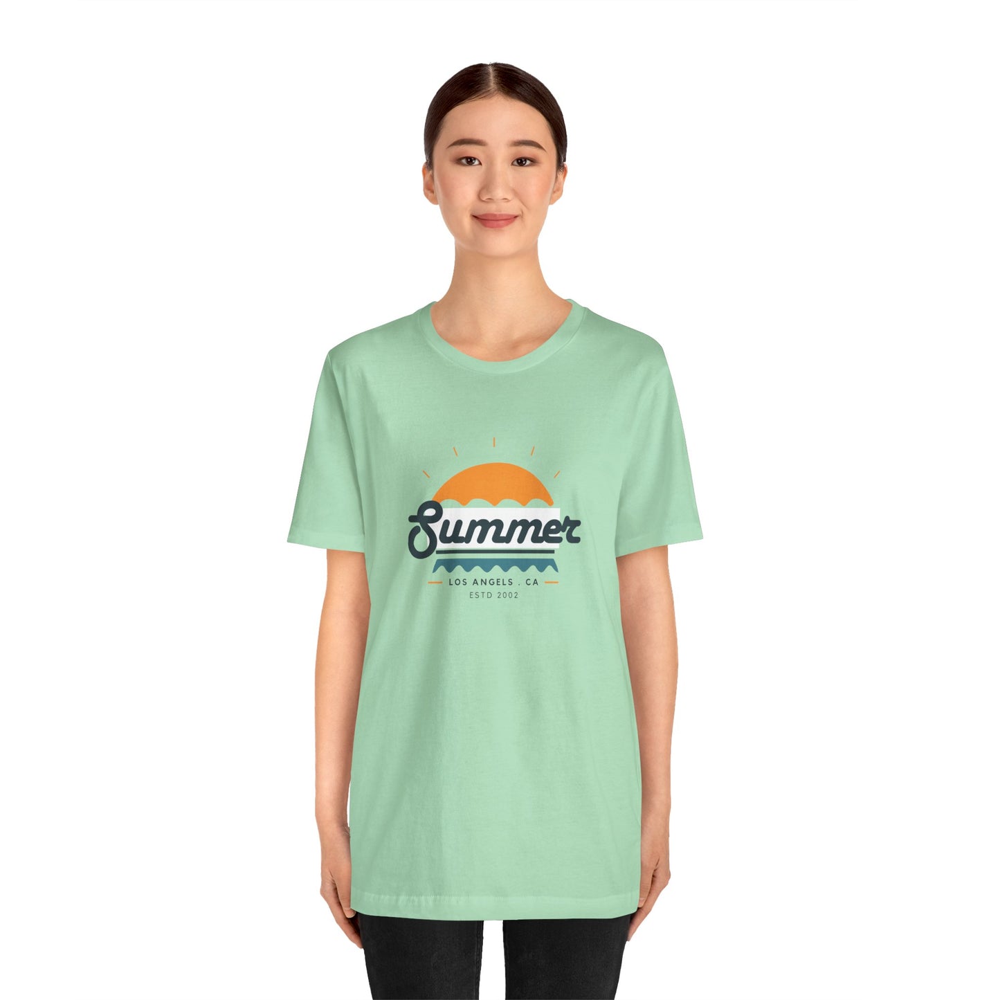 Summer Vibes Unisex Jersey Short Sleeve Tee, Beach Shirt, Casual Summer Wear, Gift for Friends, Coastal Adventure Top, LA Style Tee
