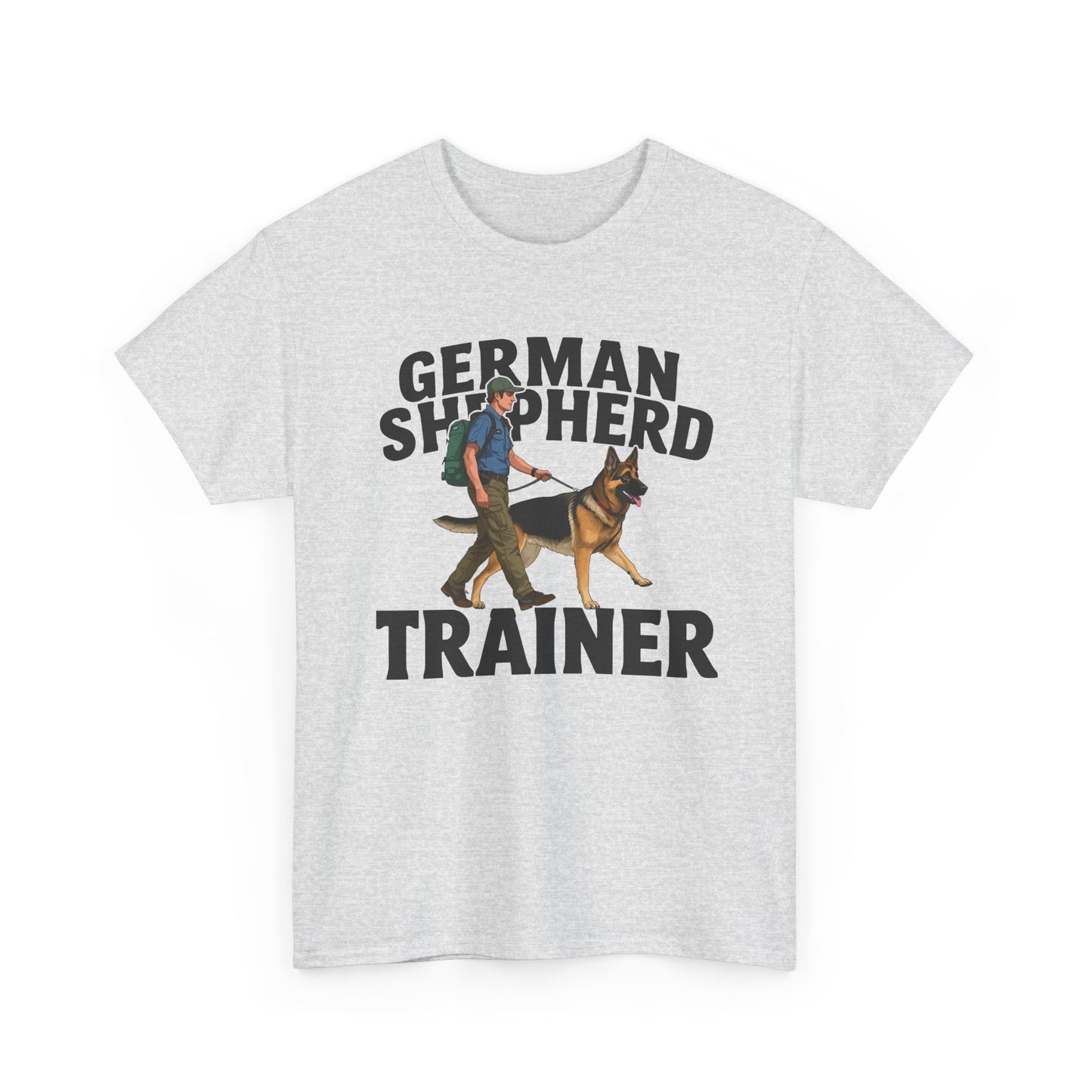 German Shepherd Trainer Tee - Man Holding a German Shepherd | Dog Lover Gift