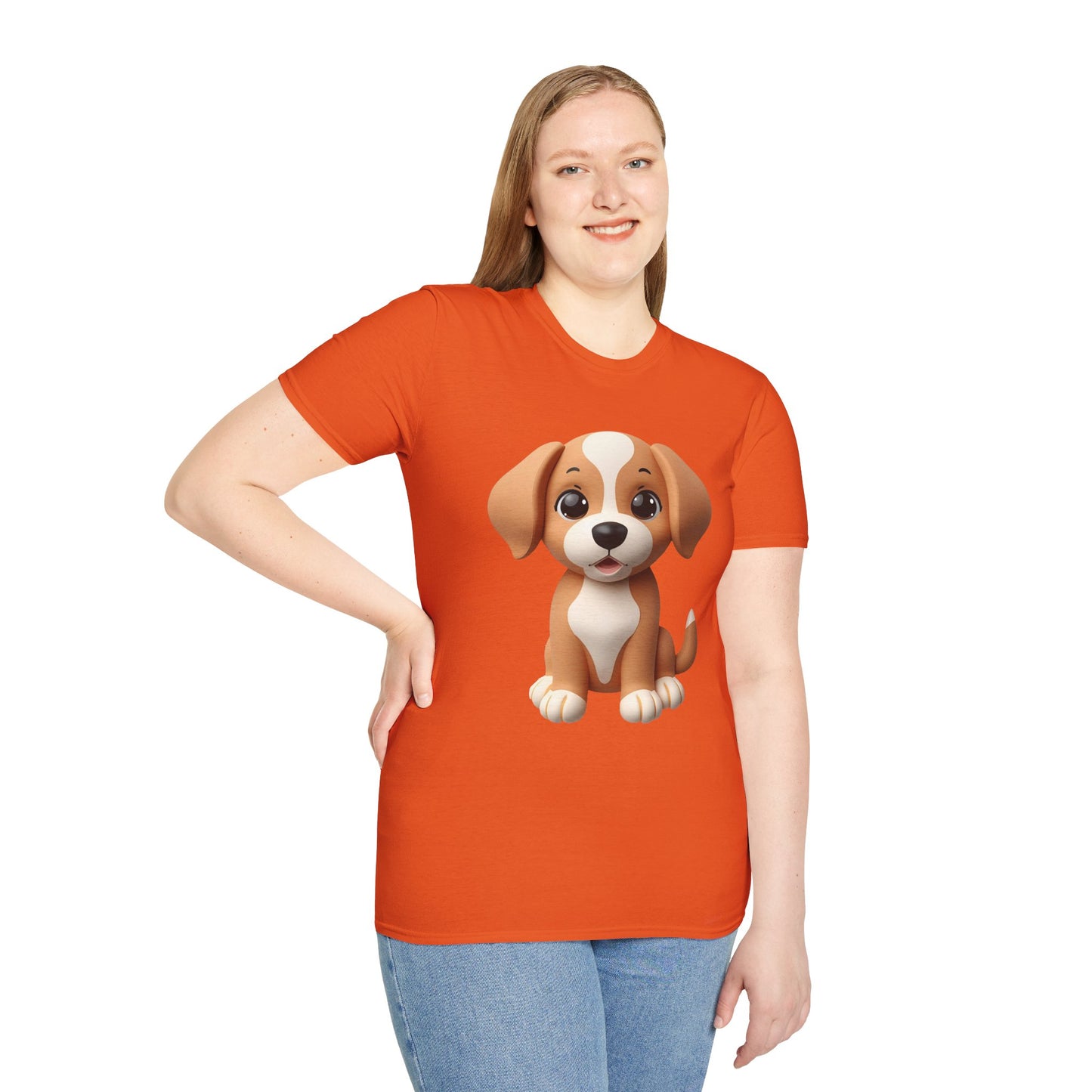 Adorable Puppy 3D Graphic T-Shirt for Dog Lovers, Cute Pet Shirt