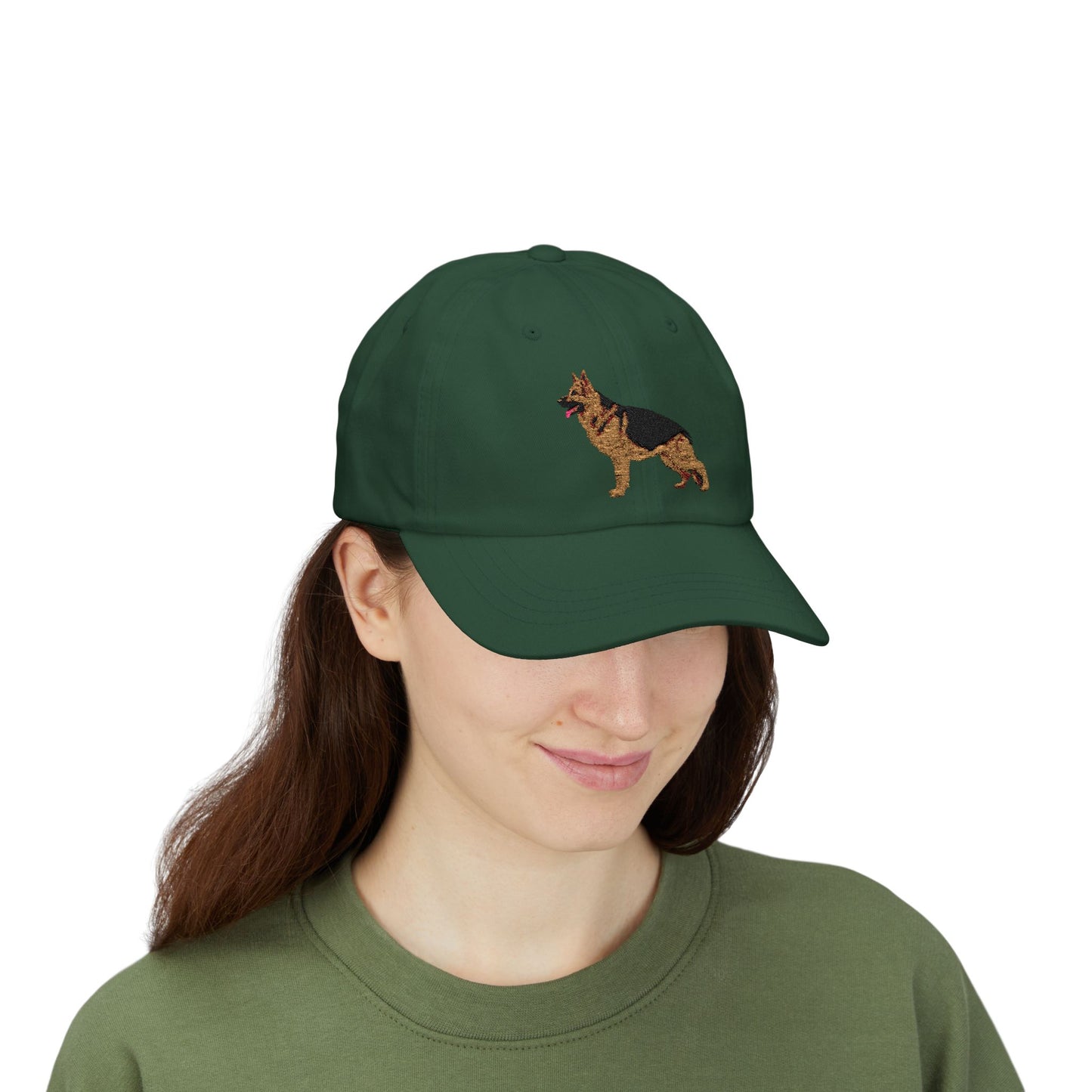 Embroidered Dog Dad Cap - German Shepherd Standing in a Show Stance