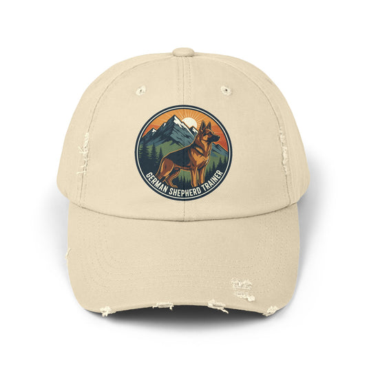 German Shepherd Trainer Cap | Distressed Hat for Dog Lovers | Perfect Gift for Pet Trainers