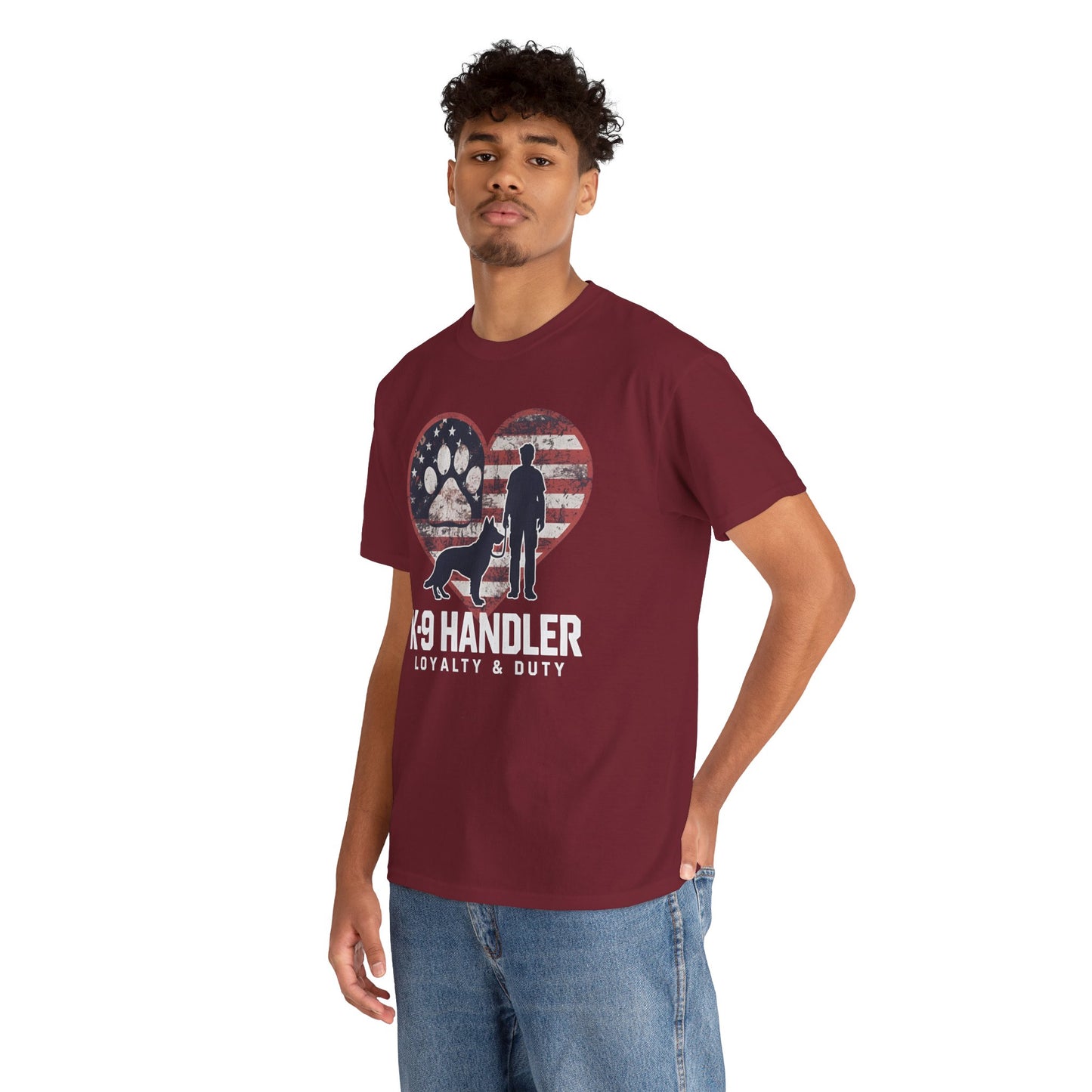K-9 Handler Heart Tee | Loyalty & Duty T-Shirt | Dog Lover Gift, Police Support Shirt