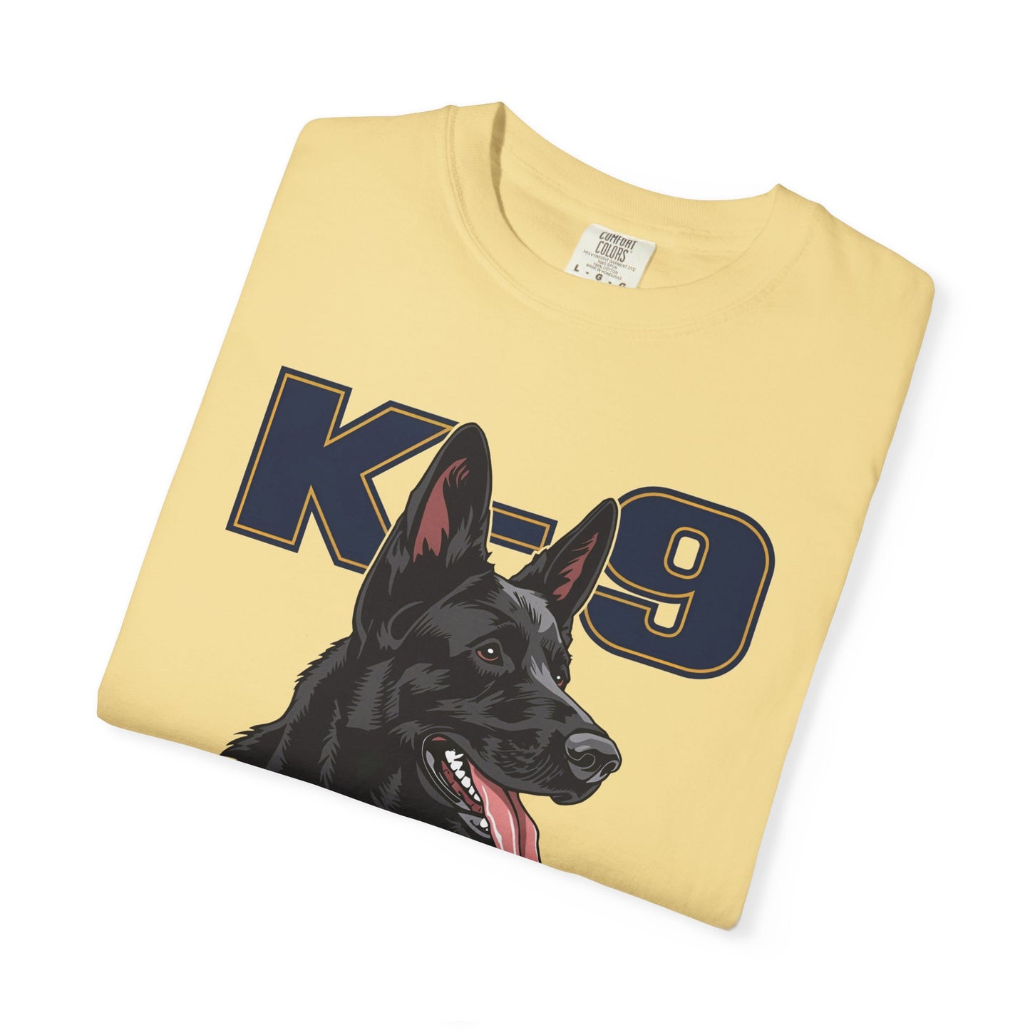 Black German Shepherd K-9 Handler T-Shirt, Garment-Dyed Unisex Tee for Dog Lovers