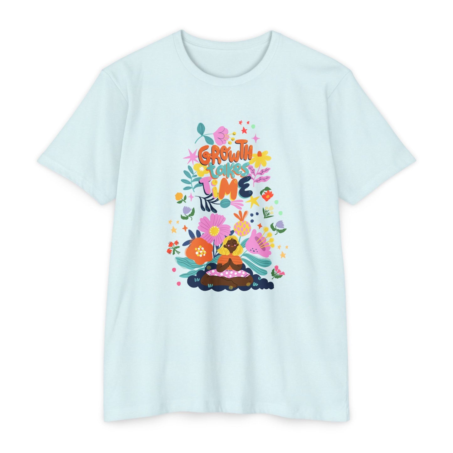 Growth Takes Time Floral Unisex T-Shirt, Spring Tee, Inspirational T-Shirt, Casual Wear, Unique Gift Idea