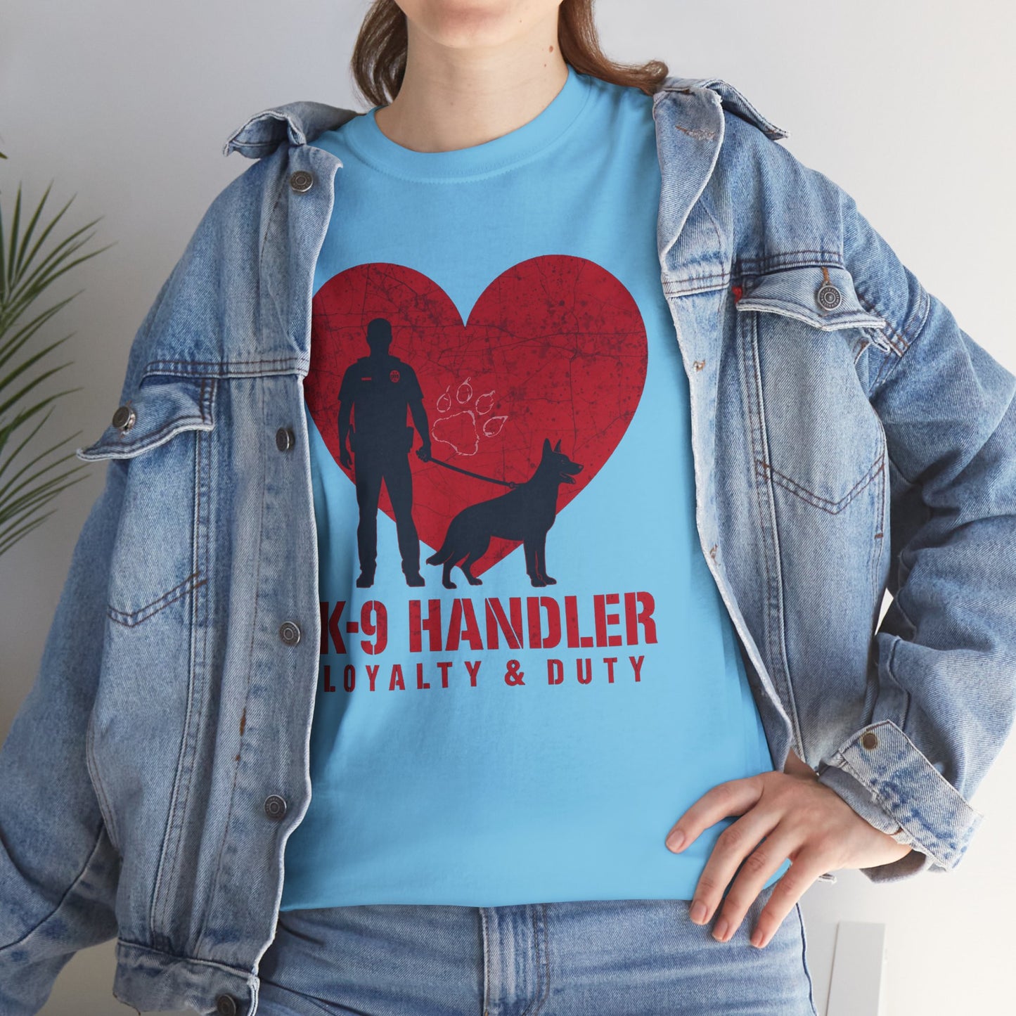 K-9 Handler Heavy Cotton Tee - Loyalty & Duty Shirt, Dog Lover Gift