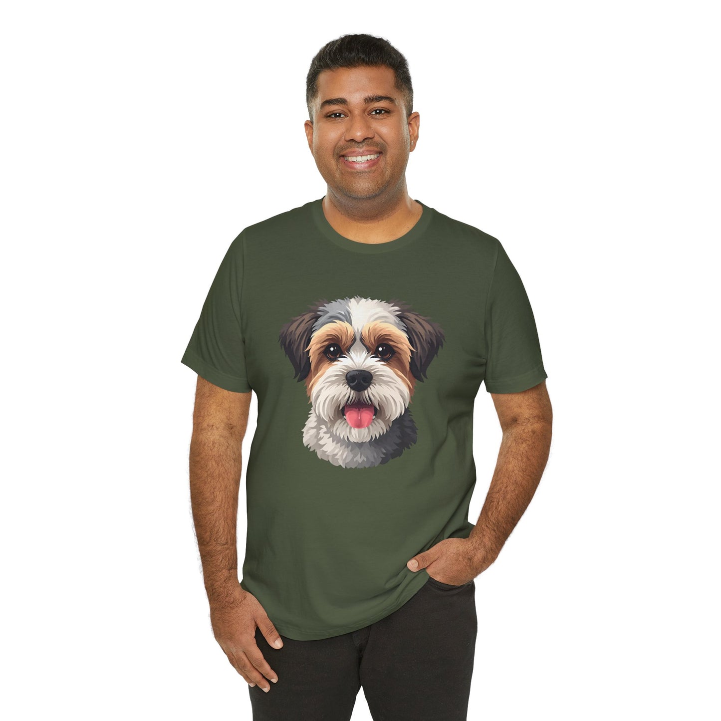 Unisex Dog Lover T-Shirt Featuring a 3D Design of Cute Fluffy Bichon Frise Mix | Gift for Dog Owners