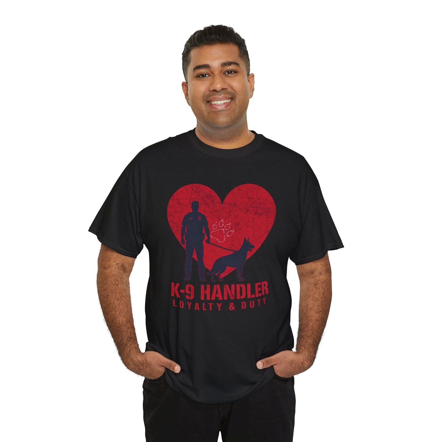 K-9 Handler Heavy Cotton Tee - Loyalty & Duty Shirt, Dog Lover Gift