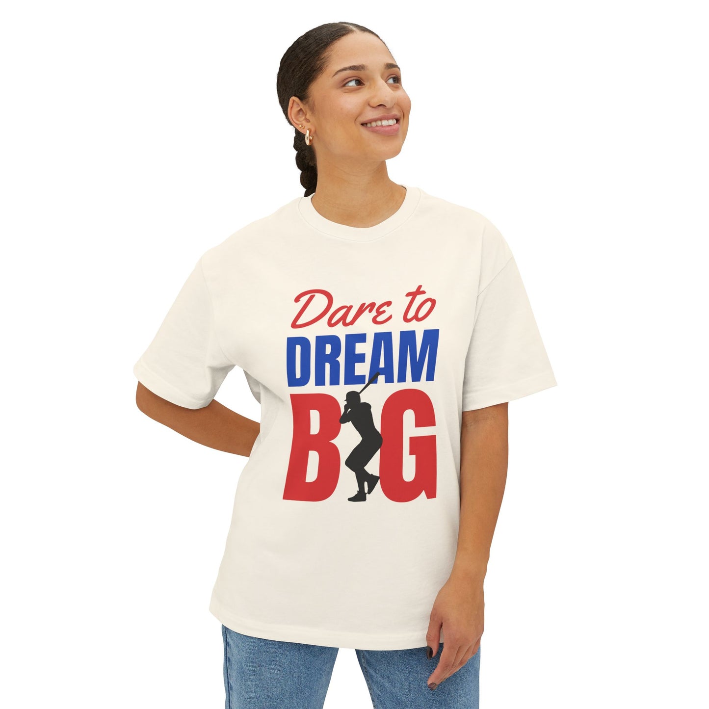 Dream Big Unisex Oversized Tee | Motivational Shirt for Dreamers, Casual Wear, Gift for Graduates, Positive Vibes, Inspirational Clothing