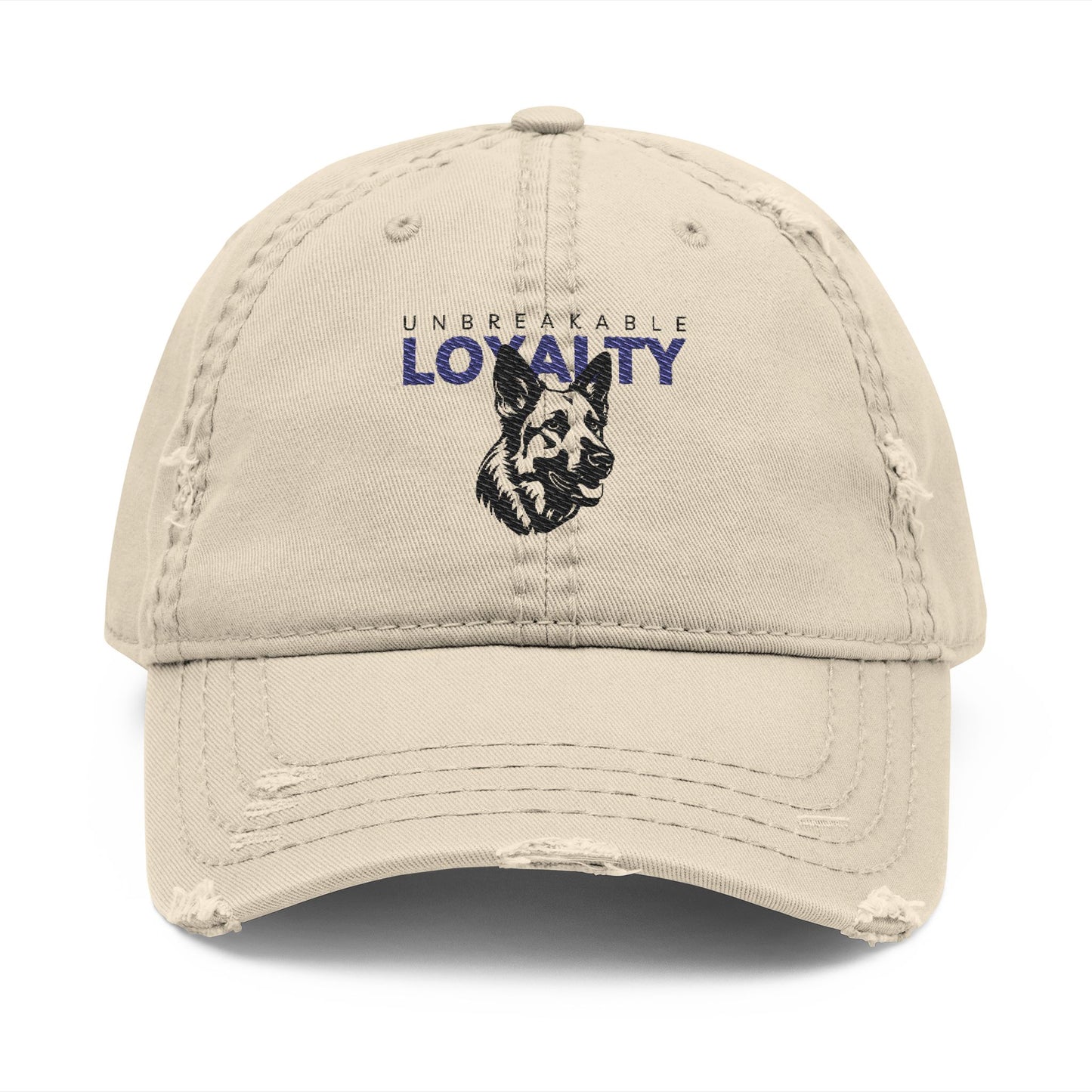 German Shepherd Embroidered Distressed Dad Hat - Unbreakable Loyalty | Perfect for Dog Lovers