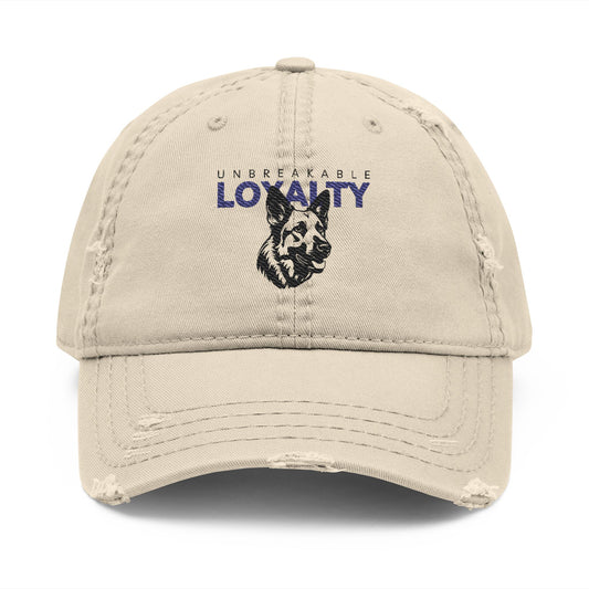 German Shepherd Embroidered Distressed Dad Hat - Unbreakable Loyalty | Perfect for Dog Lovers