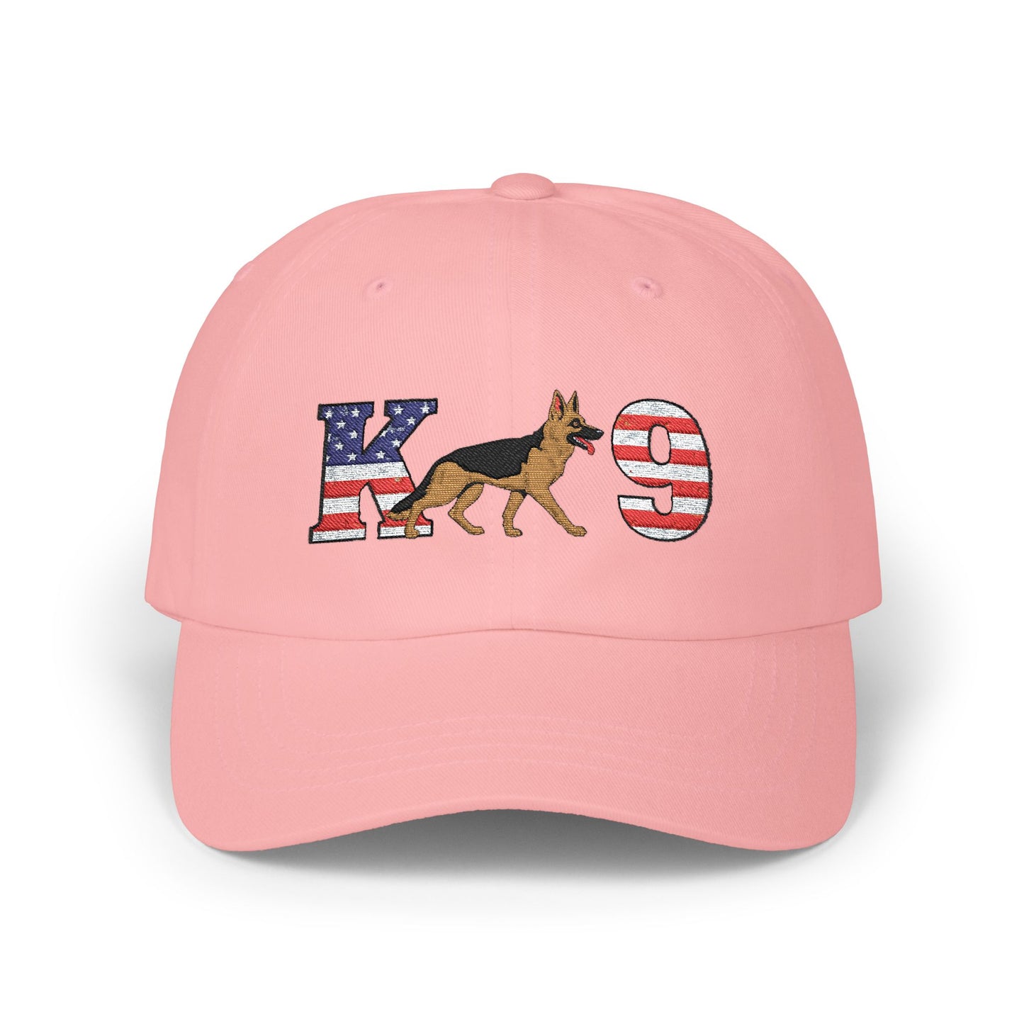 Patriotic K9 German Shepherd Dad Cap - USA Flag Design on K and 9 | Adjustable Baseball Hat | Gift for Dog Lovers