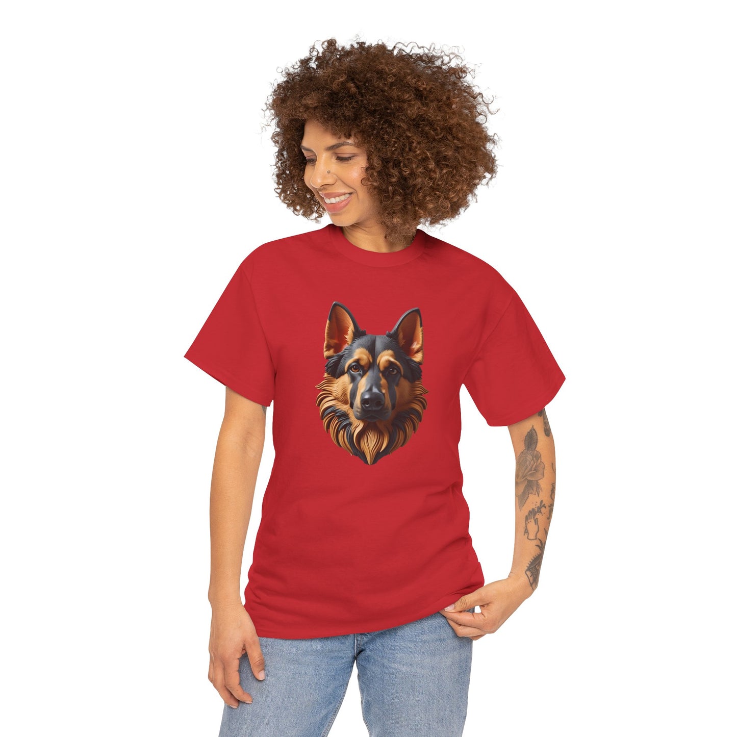 German Shepherd Lover Tee With 3D Design, Unisex Cotton Shirt, Dog T-Shirt, Pet Lovers Gift, Animal Enthusiast Apparel
