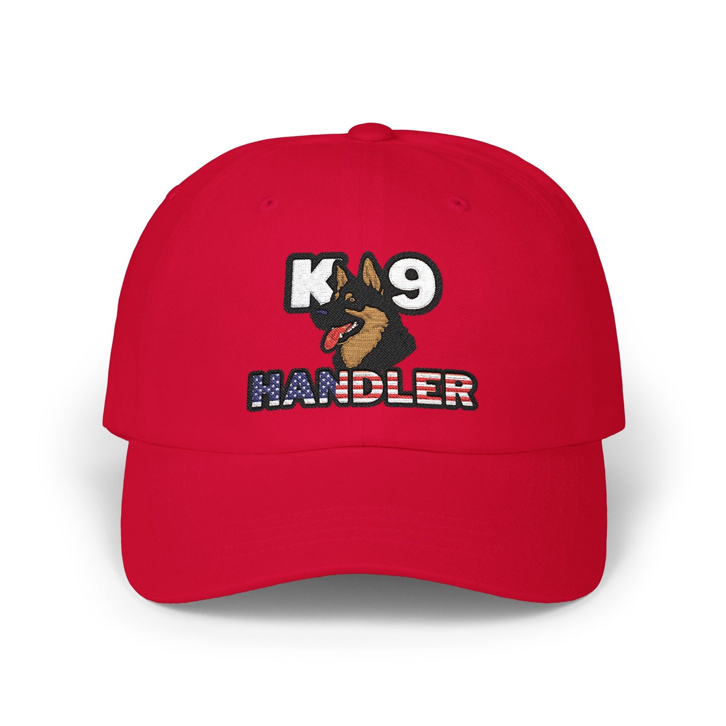 Embroidered K9 Handler Classic Dad Cap Featuring a German Shepherd
