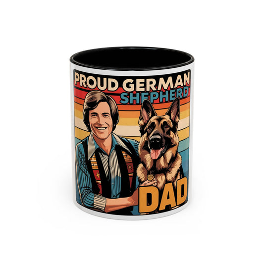 Proud German Shepherd Retro Dad Coffee Mug, Dog Lover Gift, Pet Parent Present, Father's Day Cup, Animal Enthusiast Drinkware