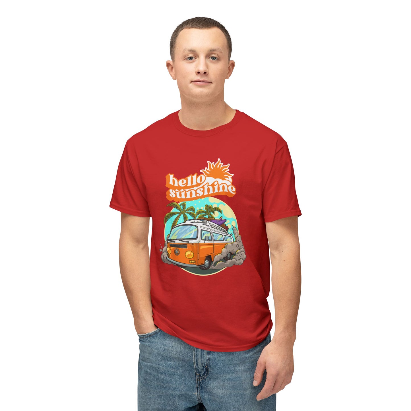 Hello Sunshine Beach Vibe T-Shirt, Summer Tee, Vacation Shirt, Gift for Travelers, Cool Graphic Tee