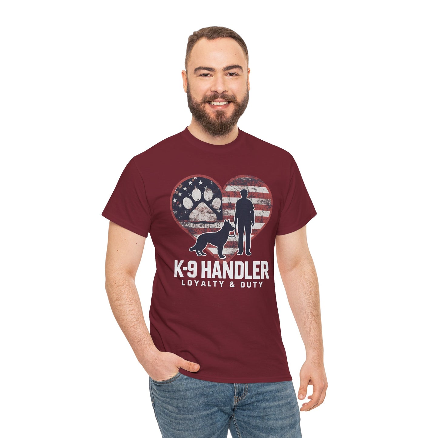K-9 Handler Heart Tee | Loyalty & Duty T-Shirt | Dog Lover Gift, Police Support Shirt