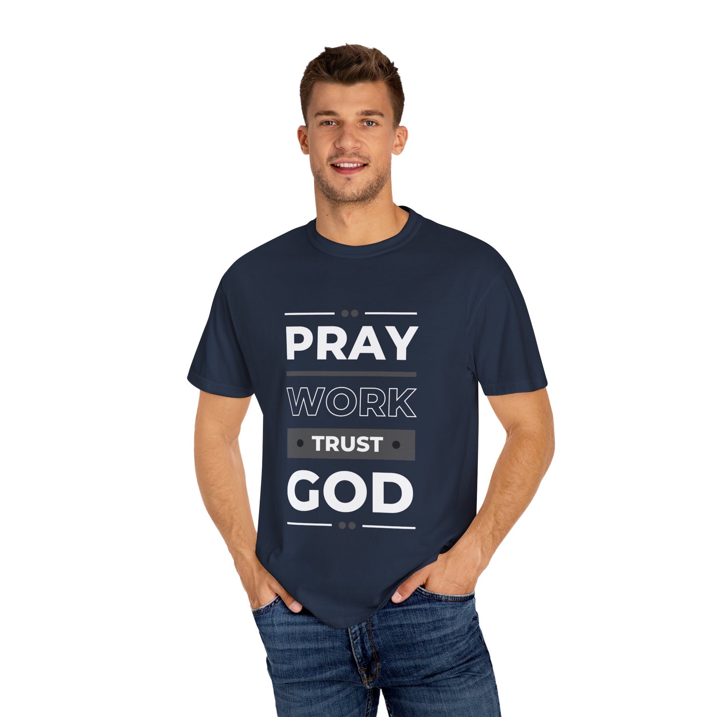 Faith-Inspired Garment-Dyed T-shirt, Inspirational Tee, God Trust Shirt, Religious Apparel, Motivational Gift, Unisex Fashion