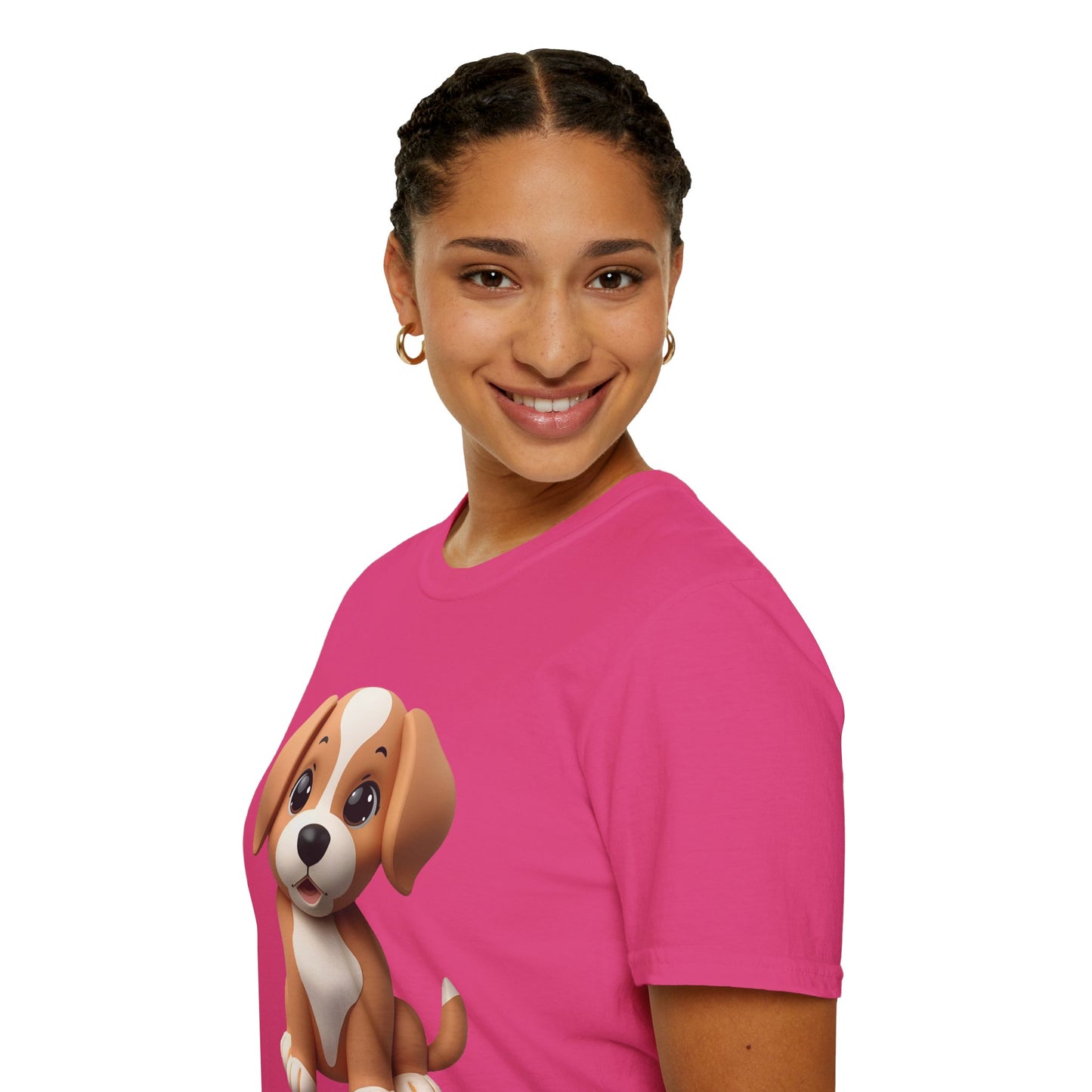 Adorable Puppy 3D Graphic T-Shirt for Dog Lovers, Cute Pet Shirt
