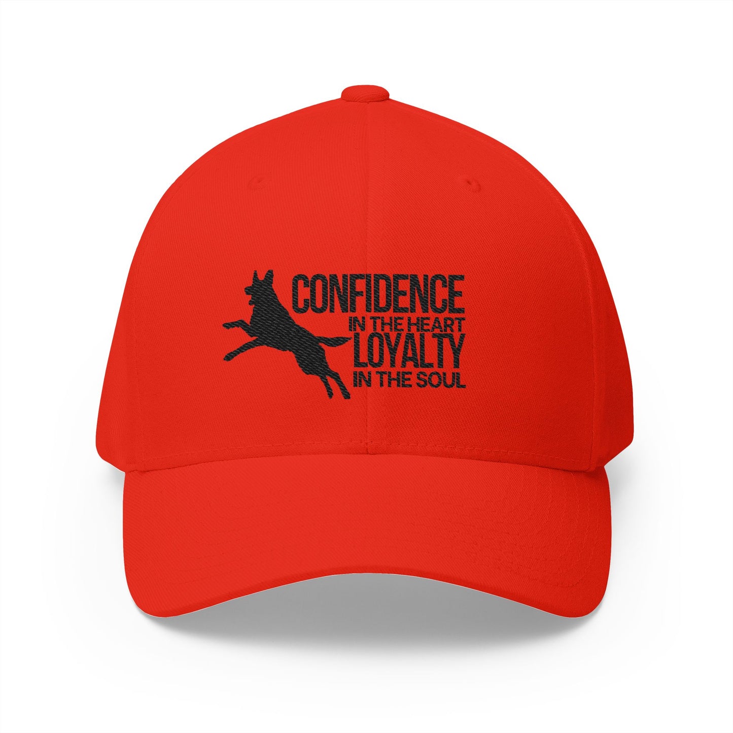 German Shepherd Closed-Back Structured Embroidered Structured Cap  - Courage in the Heart, Loyalty in the Soul