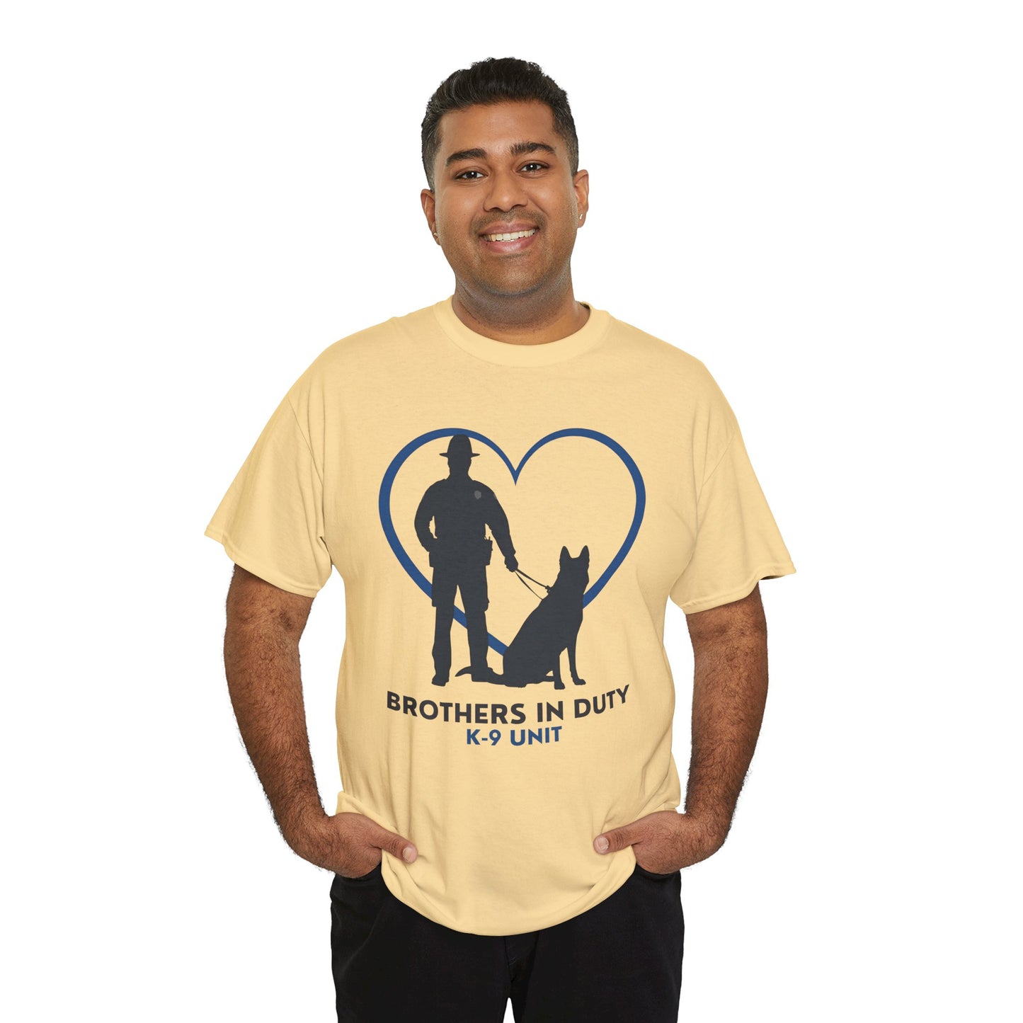 Heartfelt K-9 Unit Tee - Brothers In Duty | Police Officer Gift, Dog Lover Shirt, Law Enforcement Apparel