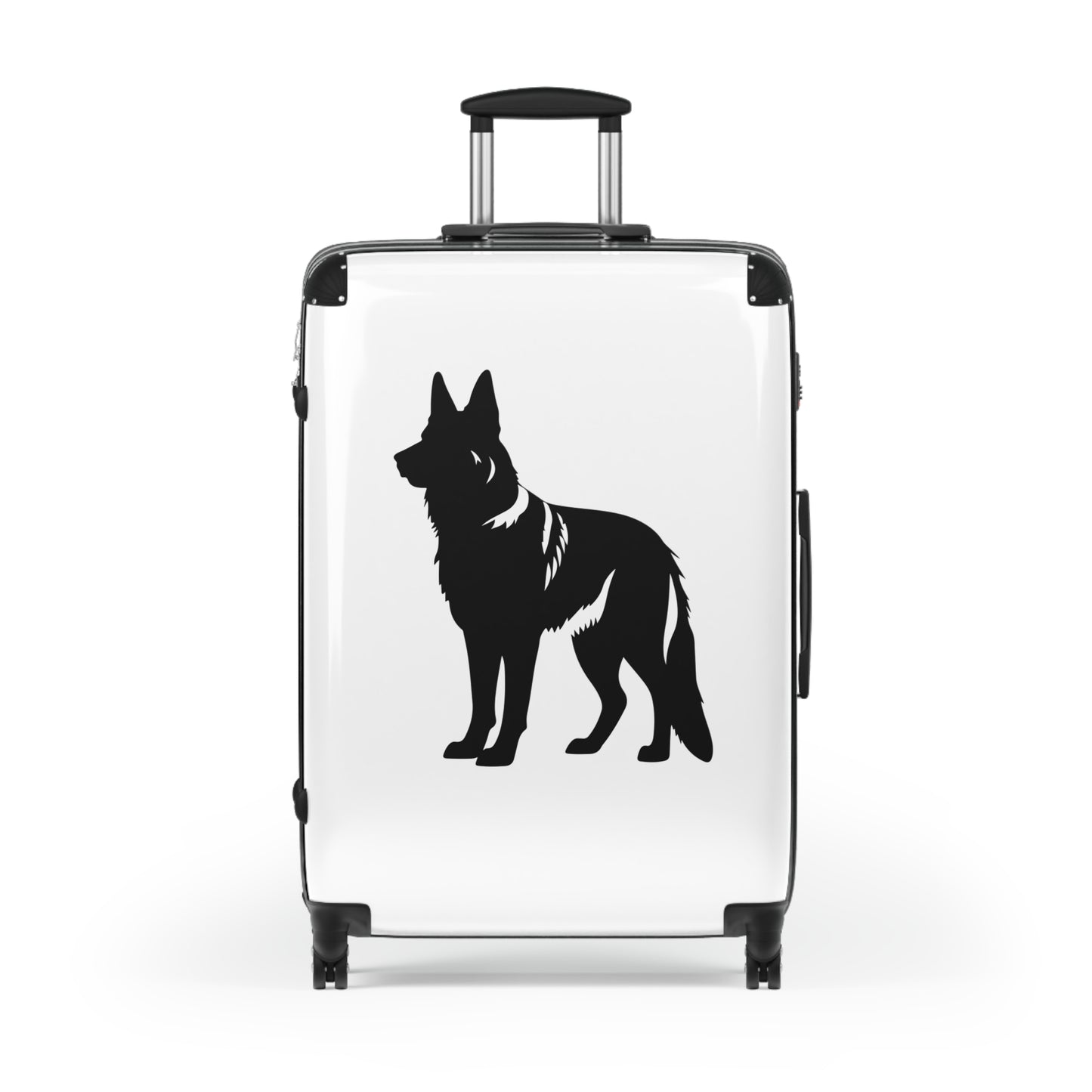 Dog Lover's Suitcase Featuring a Graphic of Black German Shepherd