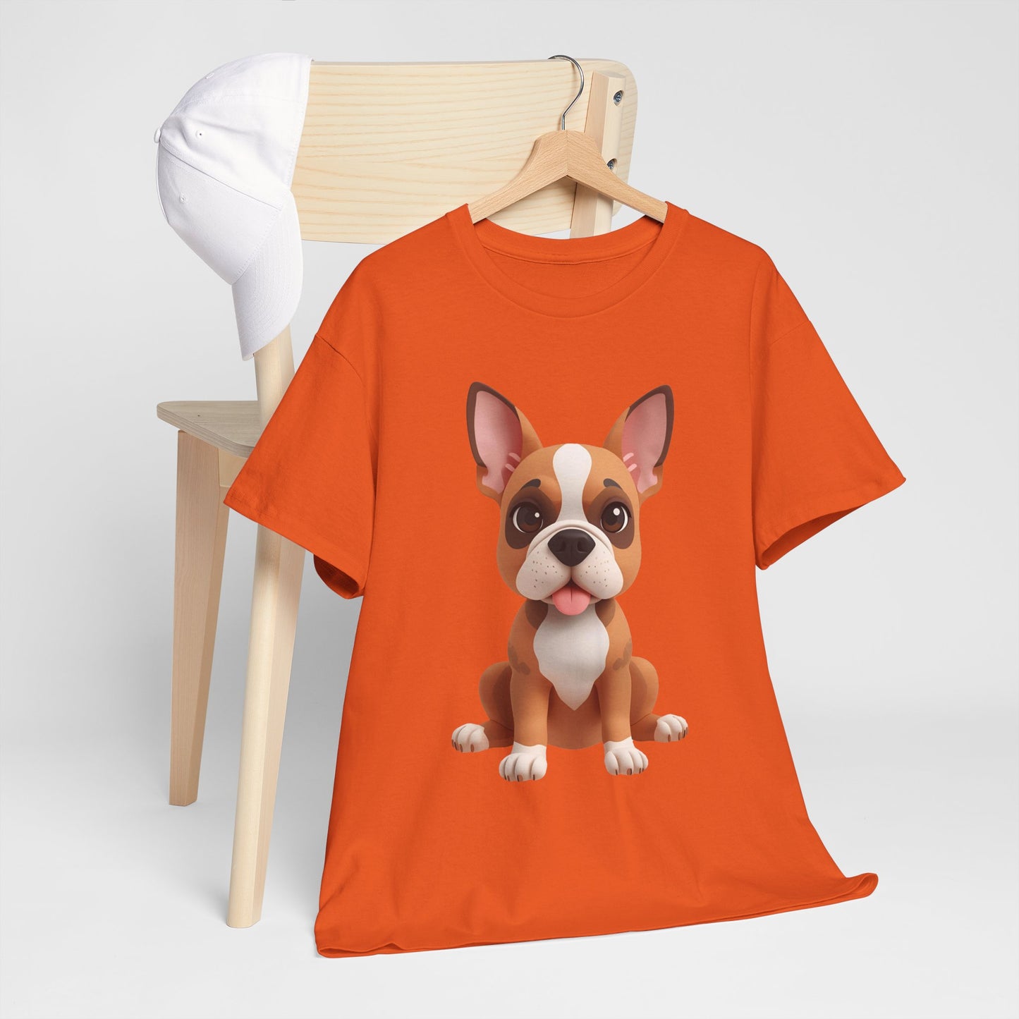Cute 3D French Bulldog T-Shirt Unisex Heavy Cotton Tee, Dog Lover Gift
