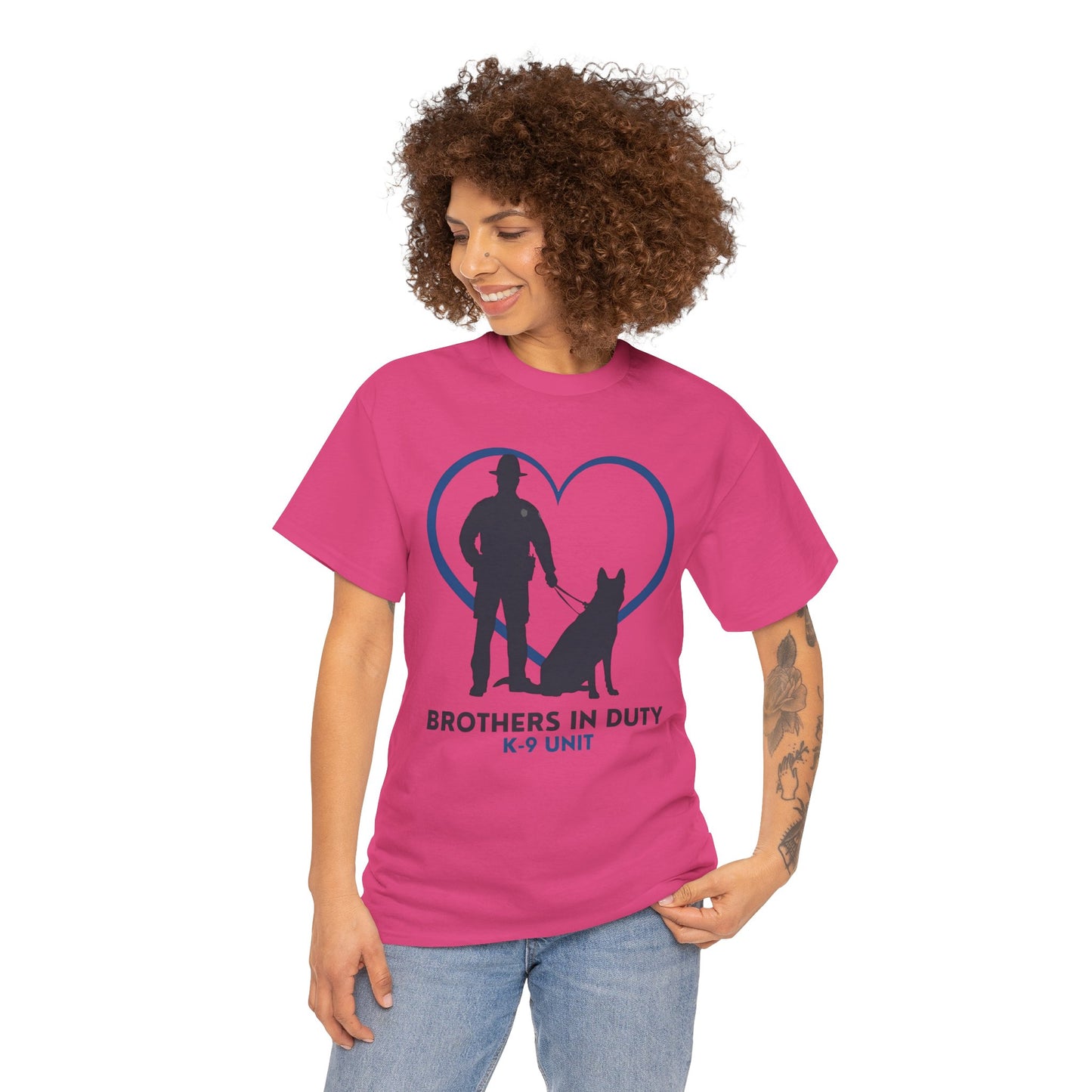 Heartfelt K-9 Unit Tee - Brothers In Duty | Police Officer Gift, Dog Lover Shirt, Law Enforcement Apparel