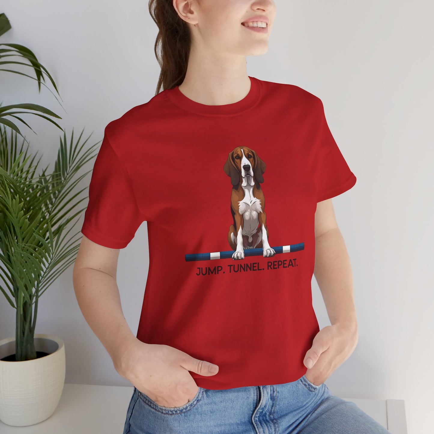 Dog Agility Tee, Fun Pet Lover Shirt, Jump Tunnel Repeat T-Shirt, Dog Enthusiast Apparel, Gift for Dog Owners