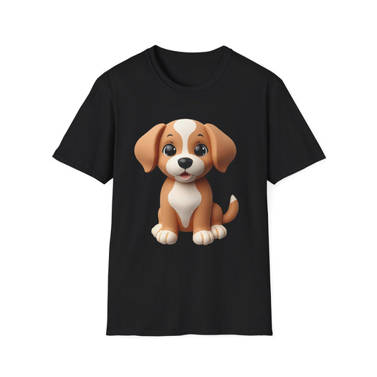 Adorable Puppy 3D Graphic T-Shirt for Dog Lovers, Cute Pet Shirt